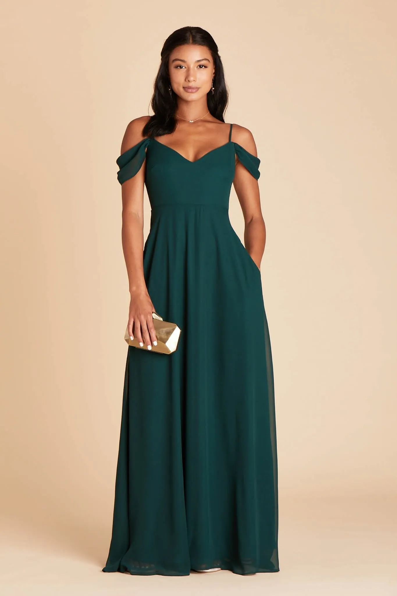Devin Chiffon Dress - Emerald sold by Birdy Grey product image thumbnail 4