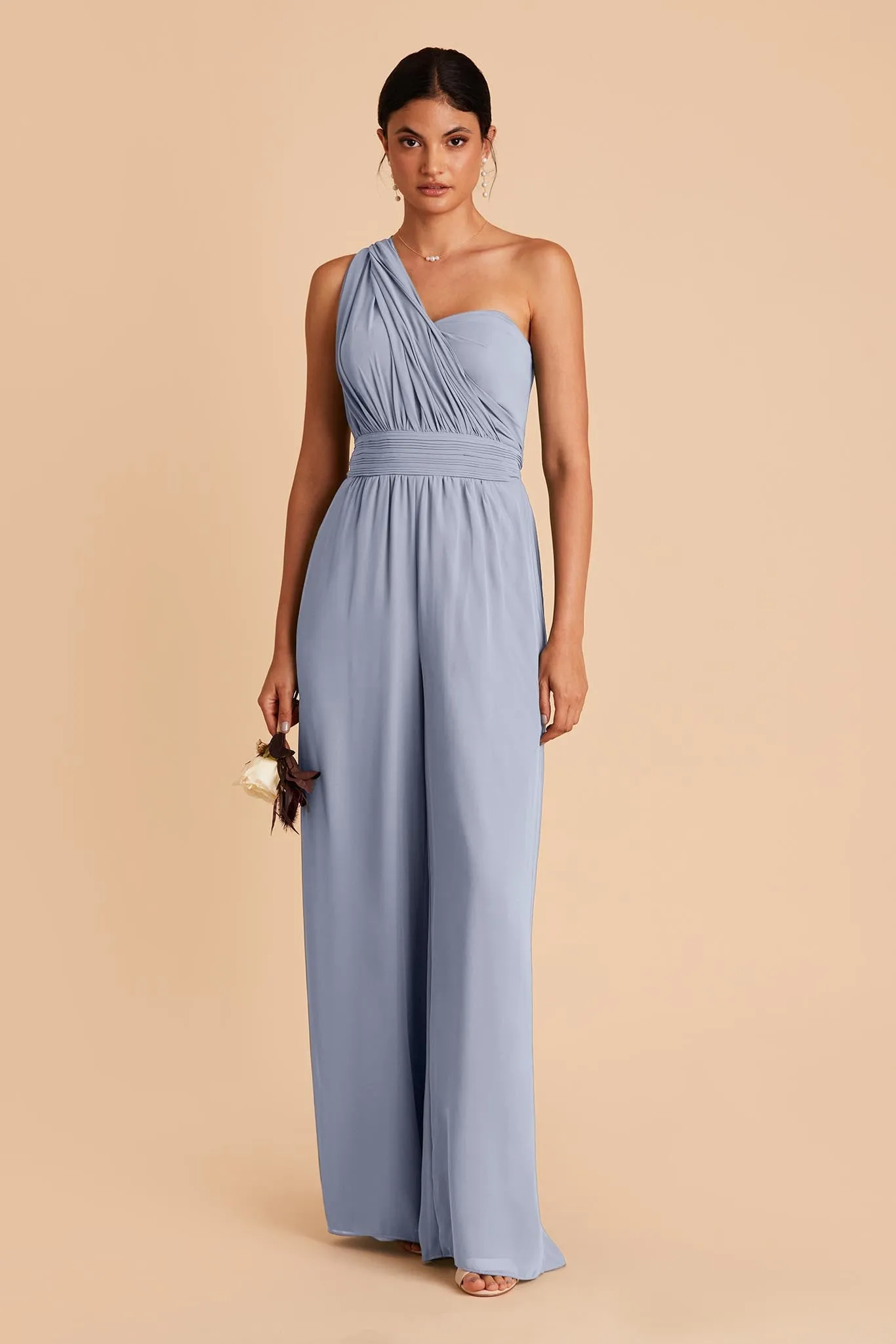 Gigi Chiffon Jumpsuit - Dusty Blue sold by Birdy Grey product image thumbnail 4