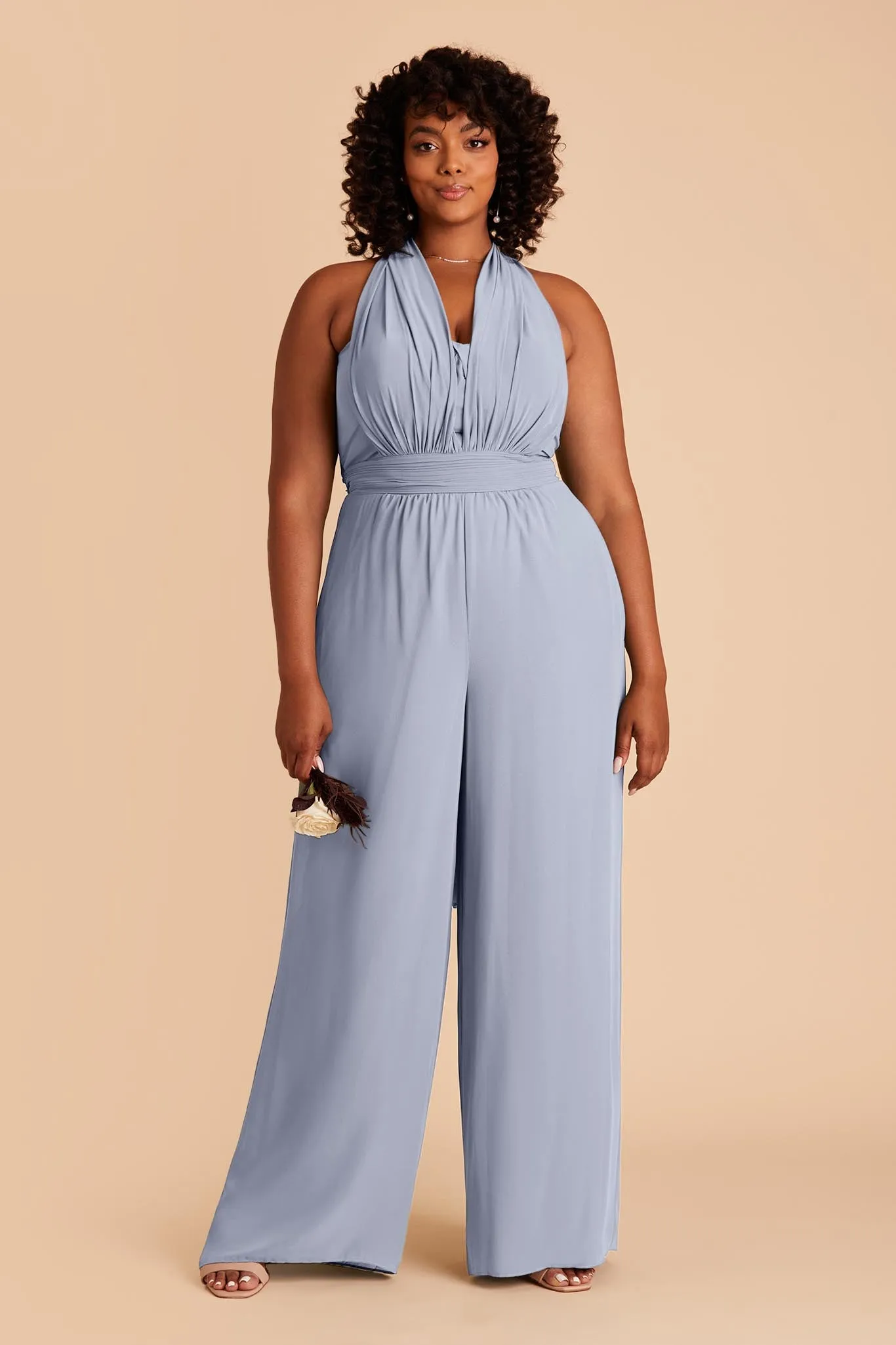 Gigi Chiffon Jumpsuit - Dusty Blue sold by Birdy Grey product image thumbnail 2