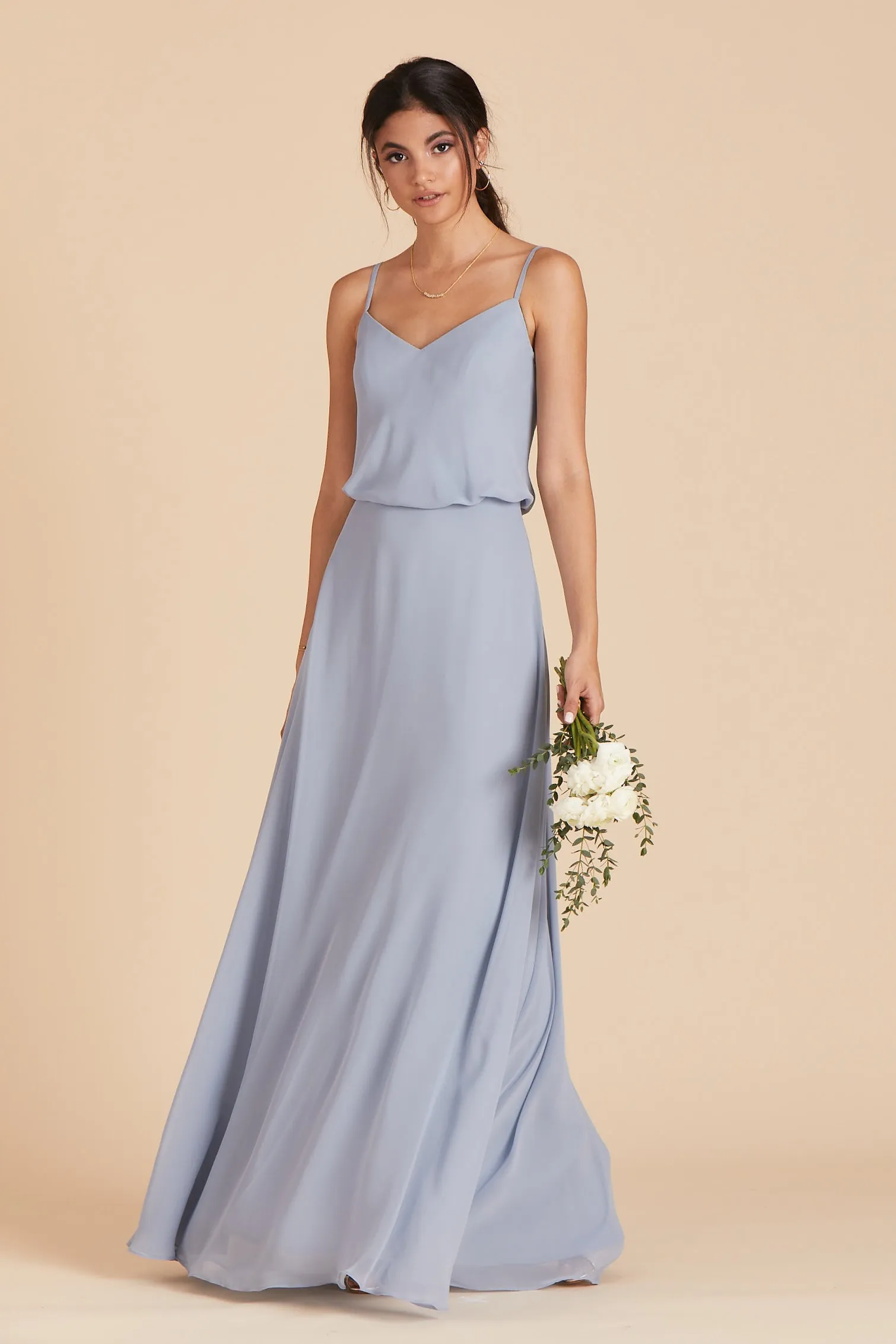 Gwennie Chiffon Dress - Dusty Blue sold by Birdy Grey