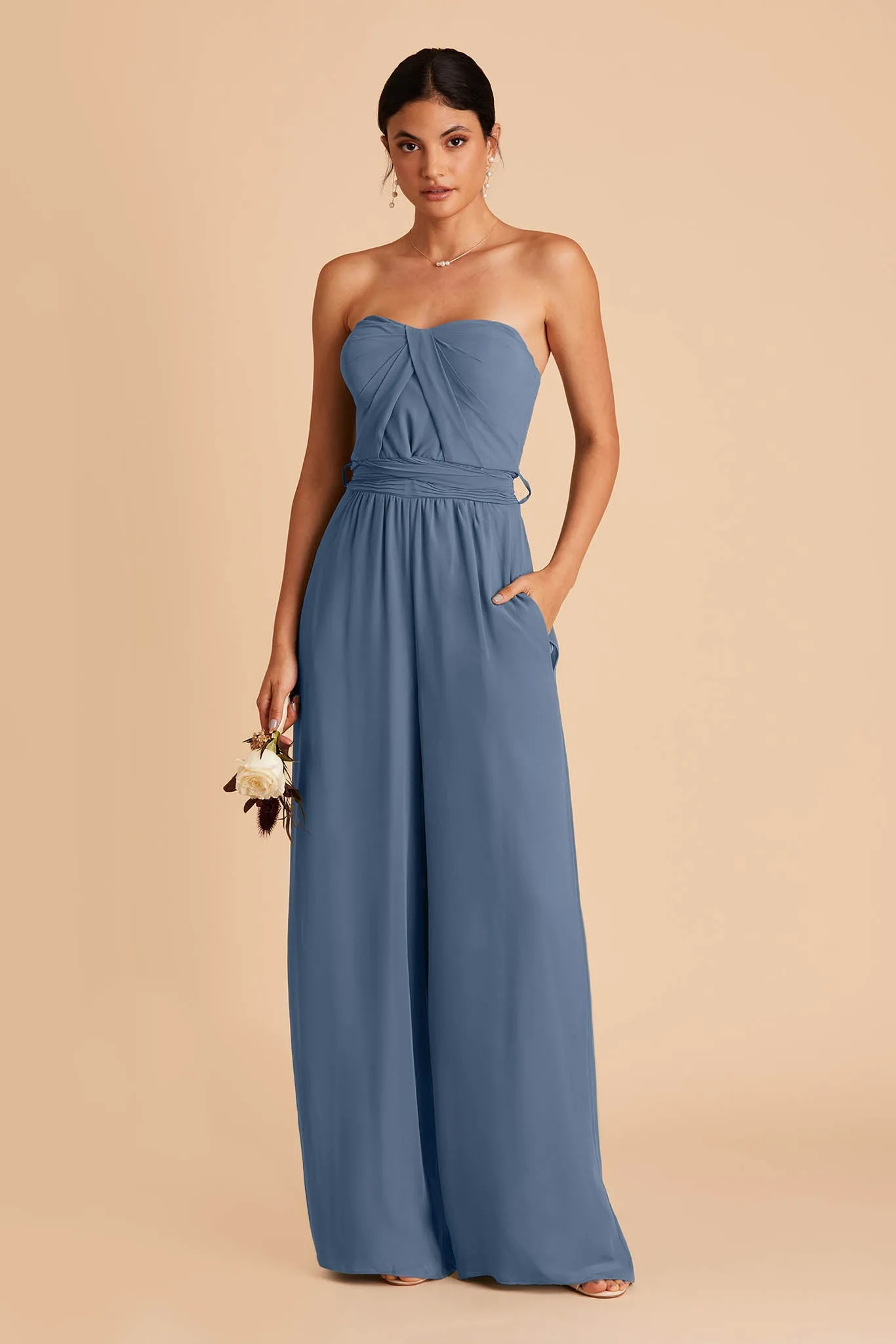 Gigi Chiffon Jumpsuit - Twilight sold by Birdy Grey