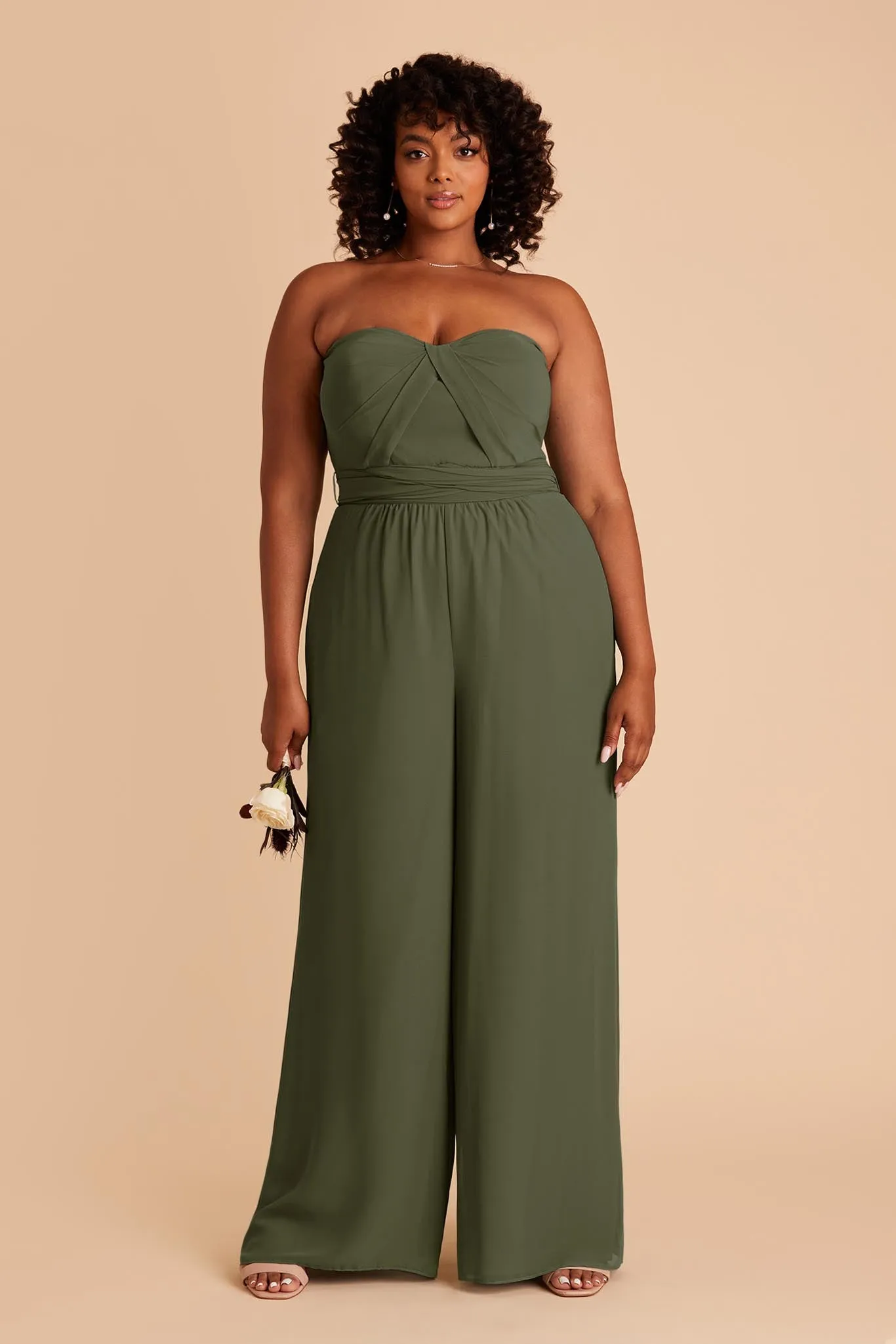 Gigi Chiffon Jumpsuit - Olive sold by Birdy Grey product image thumbnail 5