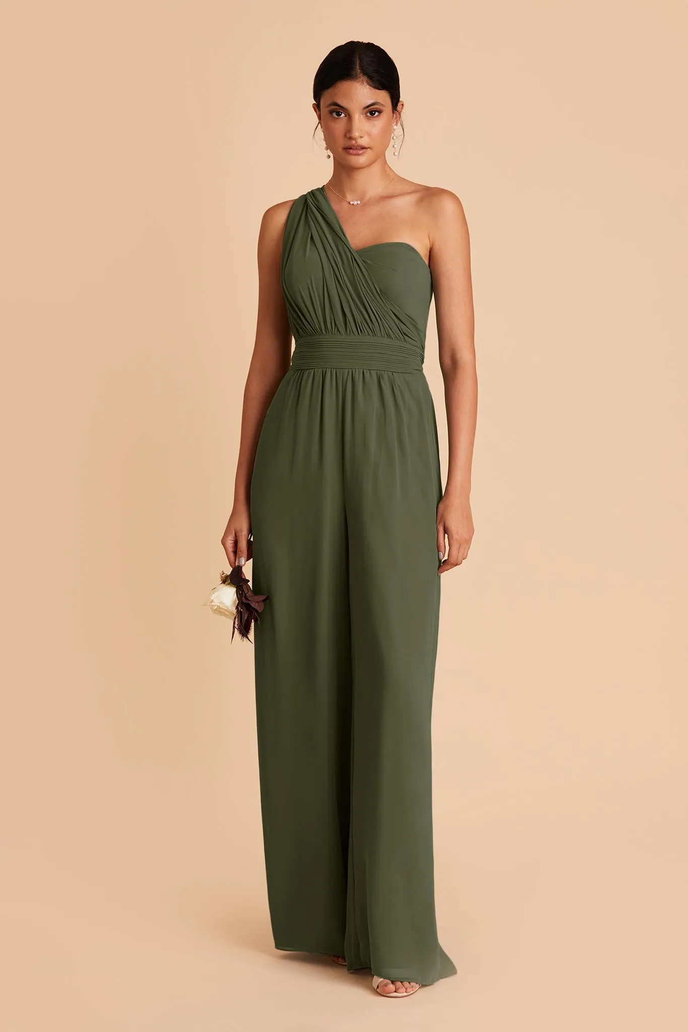 Gigi Chiffon Jumpsuit - Olive sold by Birdy Grey product image thumbnail 3