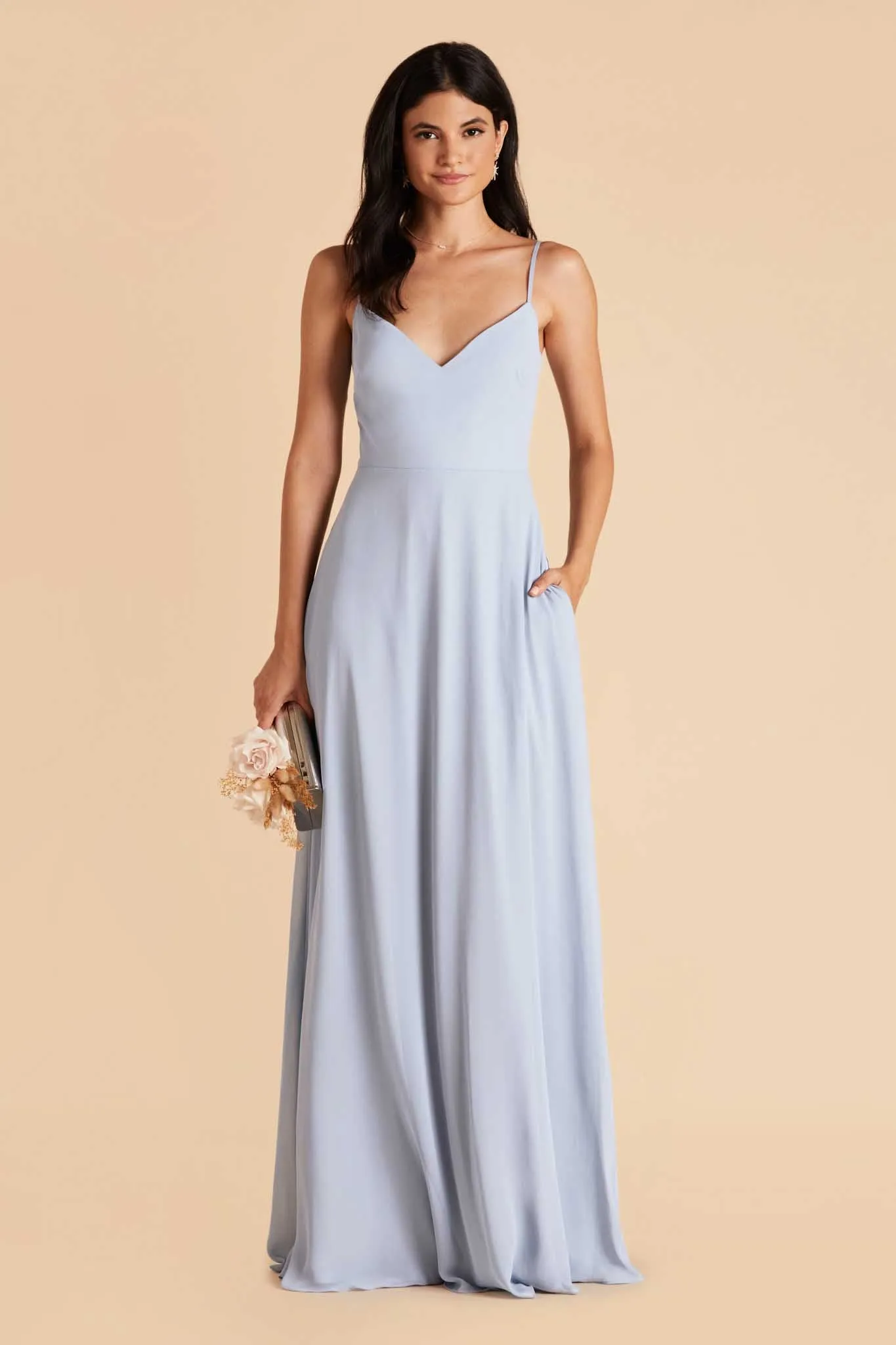 Devin Chiffon Dress - Ice Blue sold by Birdy Grey product image thumbnail 5
