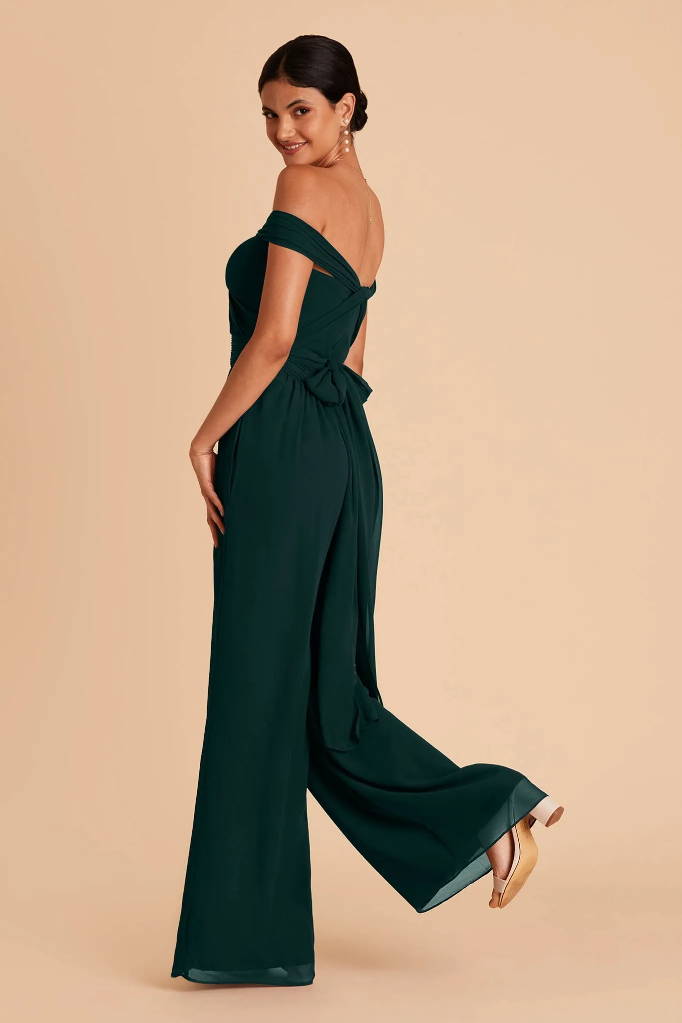Gigi Chiffon Jumpsuit - Emerald sold by Birdy Grey product image thumbnail 5