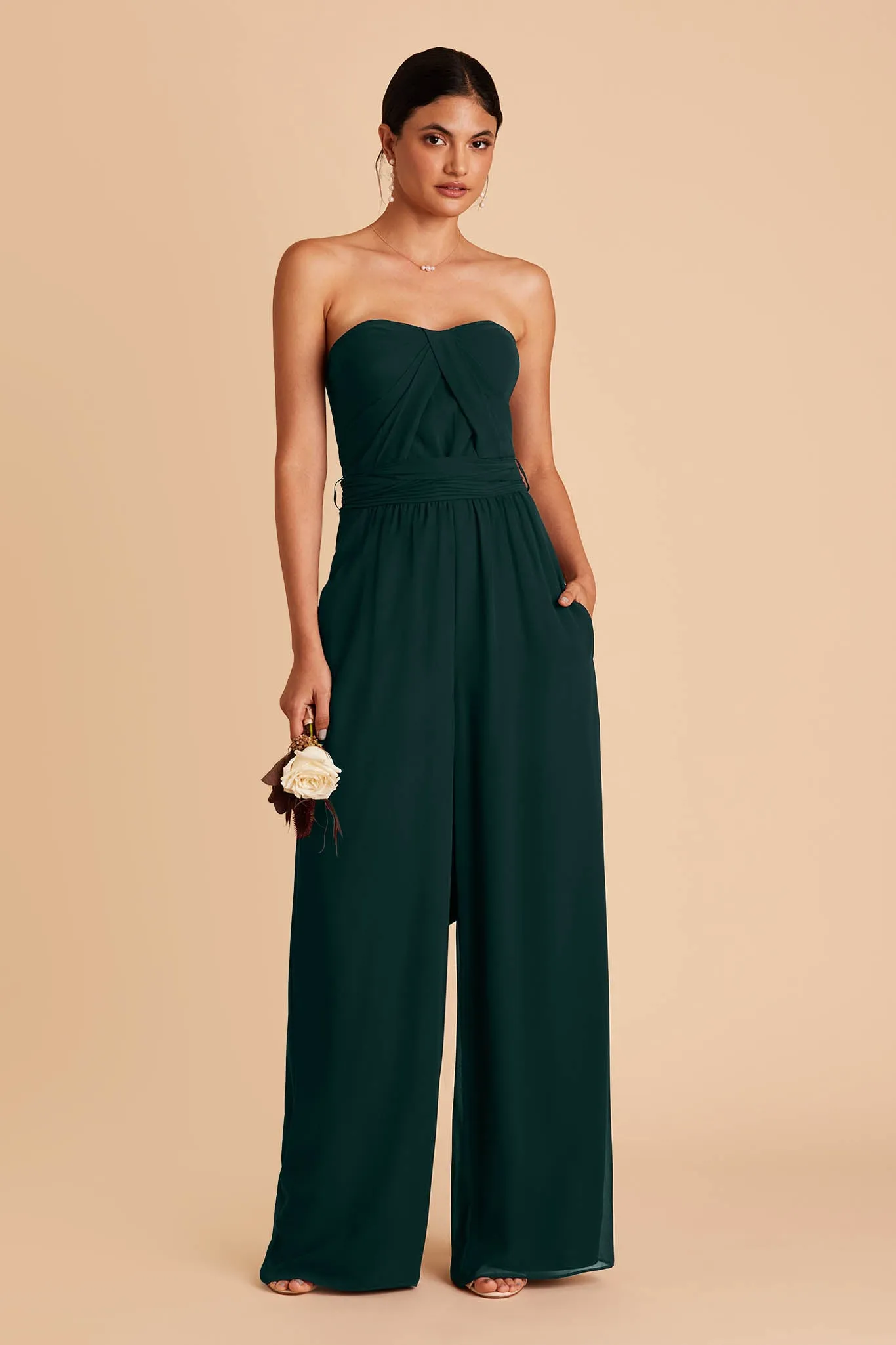 Gigi Chiffon Jumpsuit - Emerald sold by Birdy Grey product image thumbnail 3