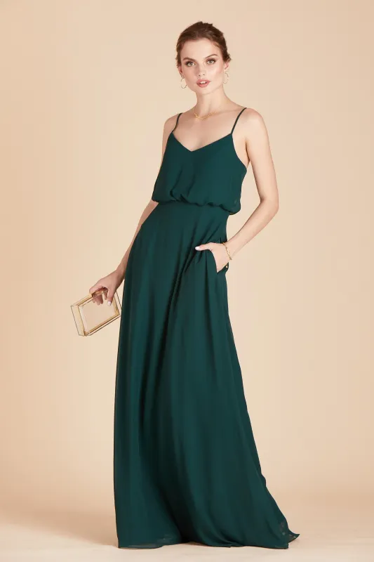 Gwennie Chiffon Dress - Emerald sold by Birdy Grey