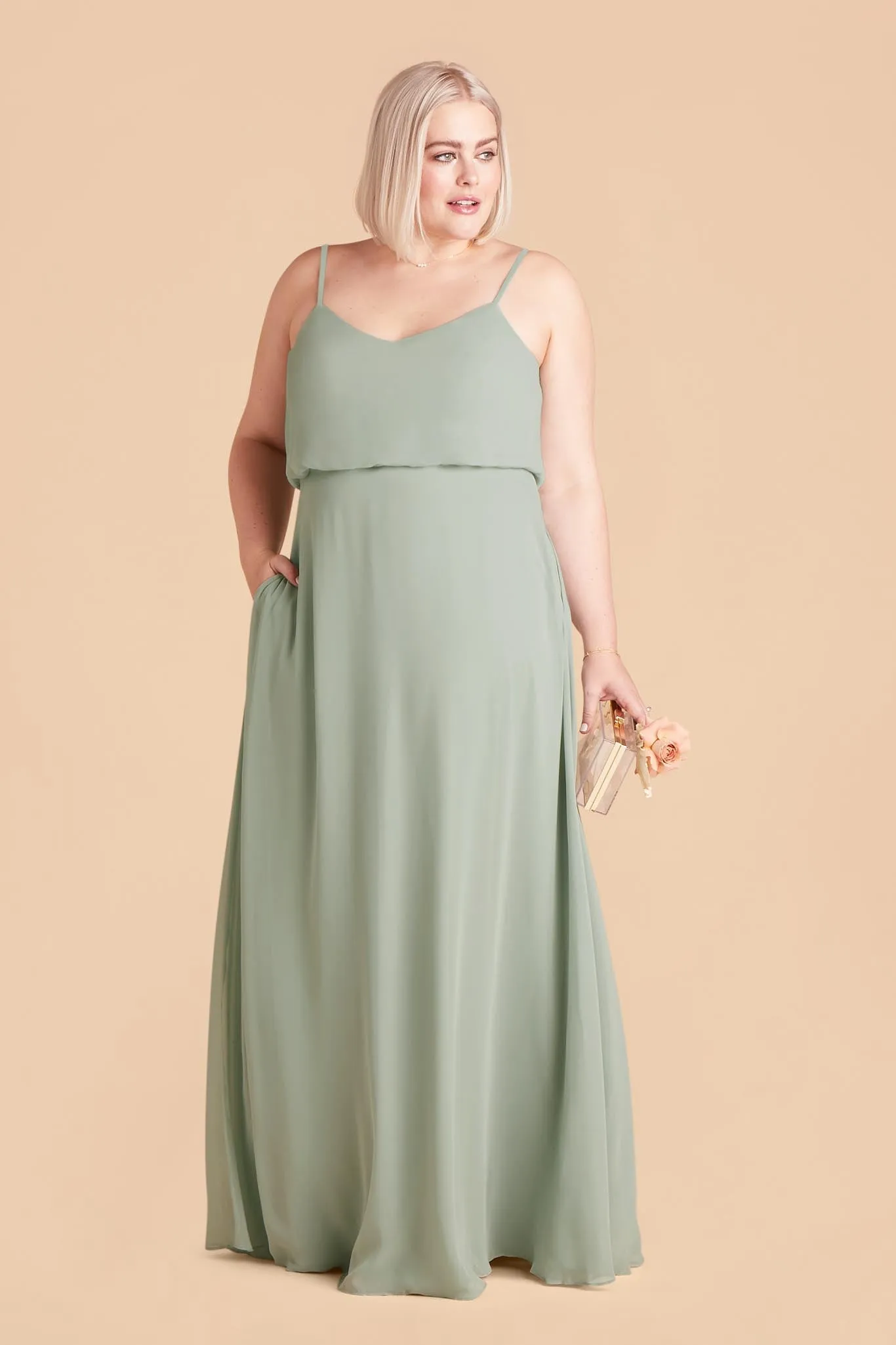 Gwennie Chiffon Dress - Sage sold by Birdy Grey product image thumbnail 2