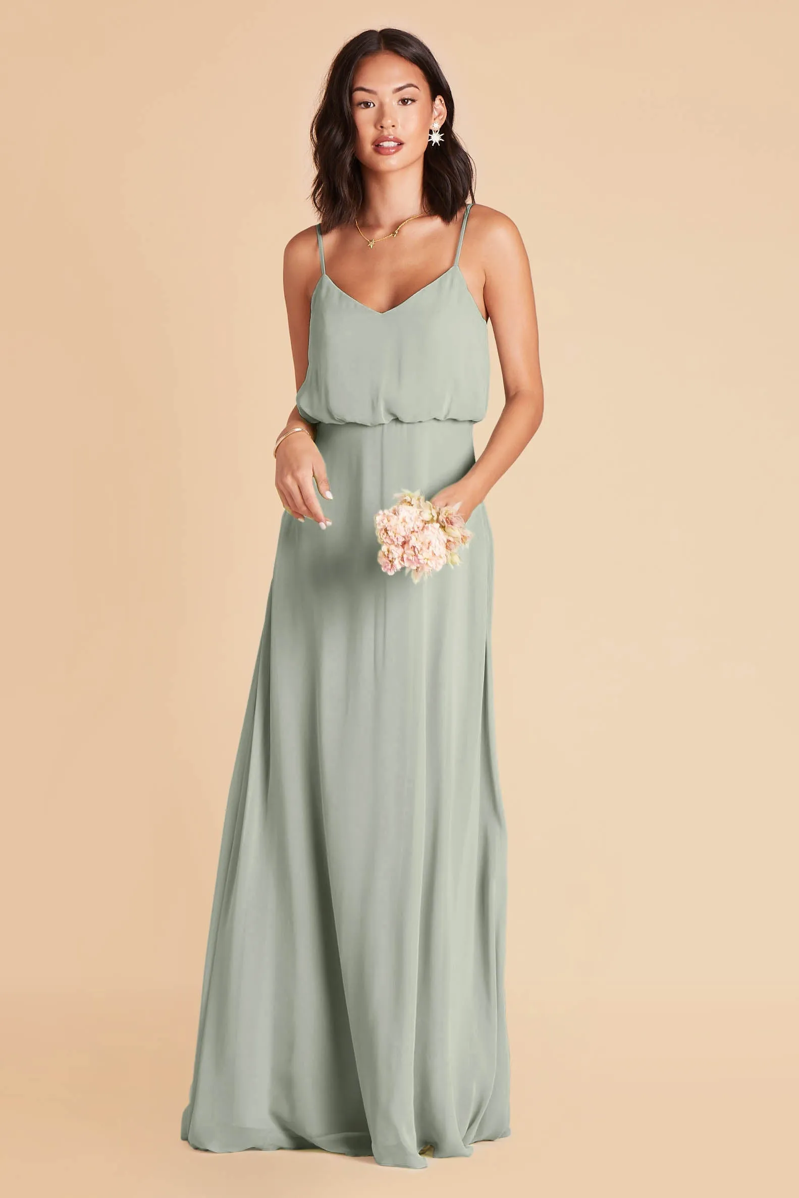 Gwennie Chiffon Dress - Sage sold by Birdy Grey product image thumbnail 3