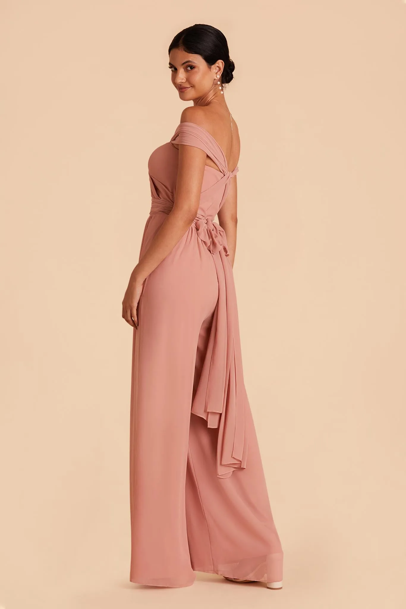 Gigi Chiffon Jumpsuit - Dusty Rose sold by Birdy Grey product image thumbnail 4