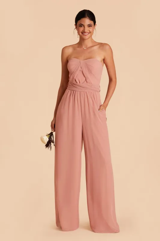 Gigi Chiffon Jumpsuit - Dusty Rose sold by Birdy Grey