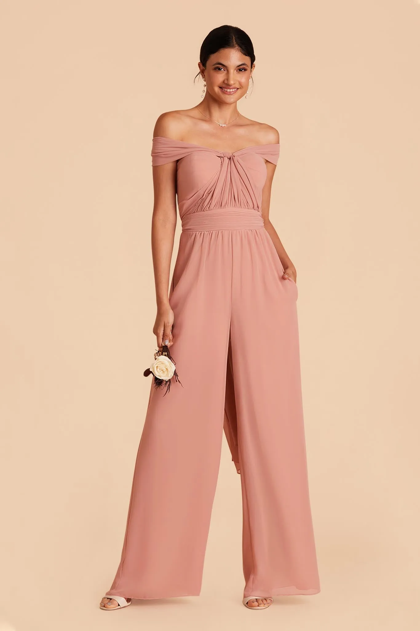 Gigi Chiffon Jumpsuit - Dusty Rose sold by Birdy Grey product image thumbnail 3