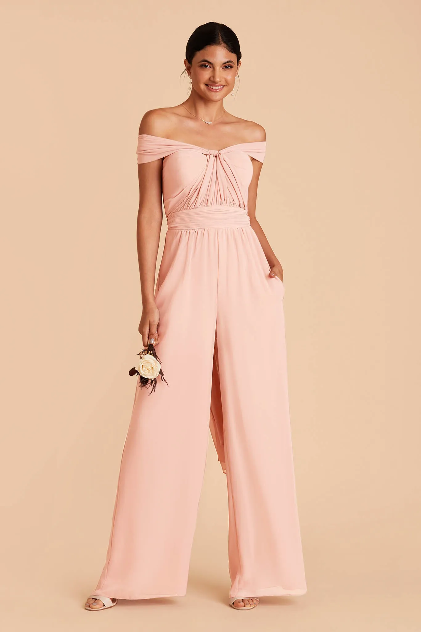 Gigi Chiffon Jumpsuit - Blush Pink sold by Birdy Grey product image thumbnail 3
