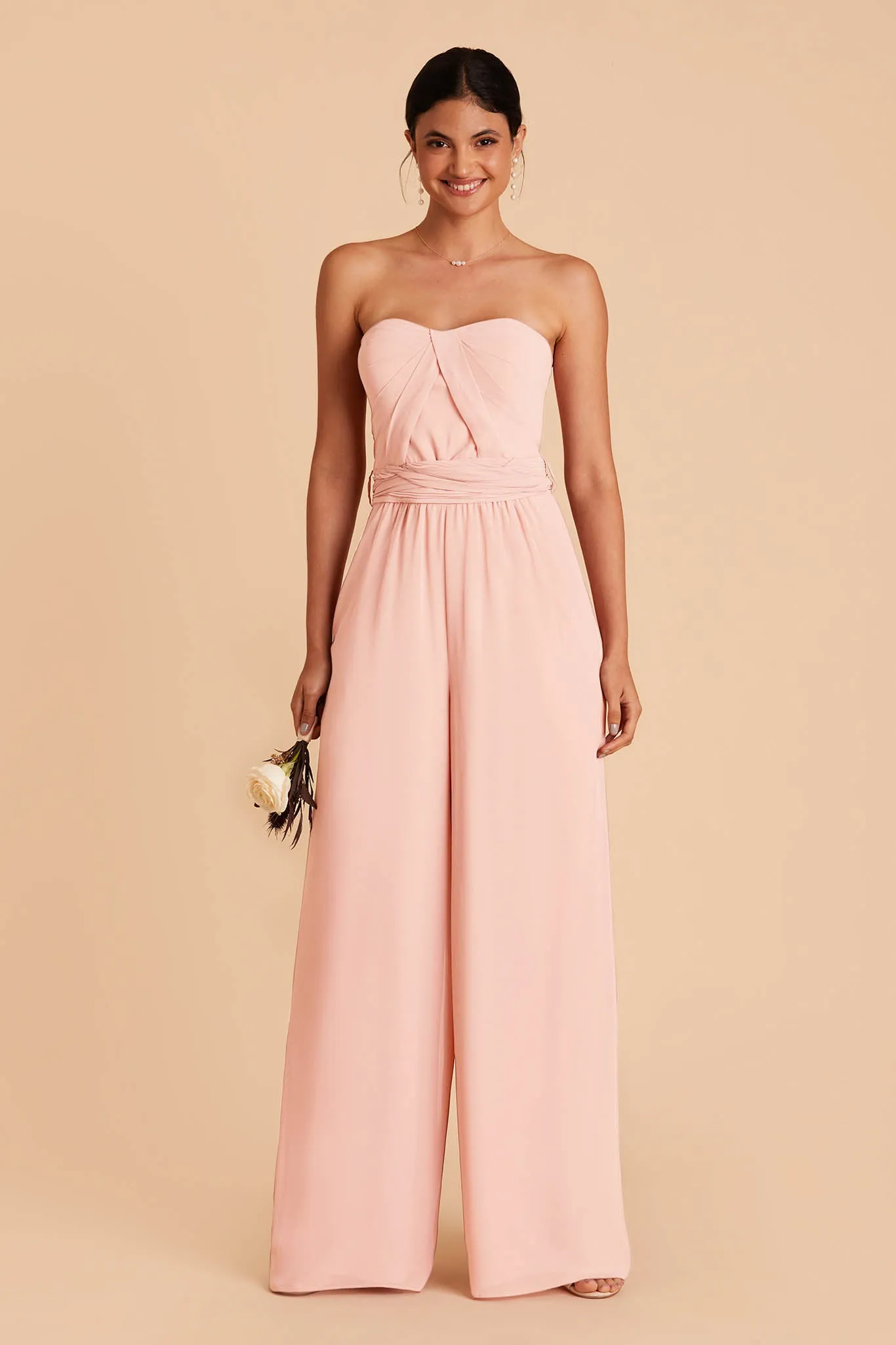 Gigi Chiffon Jumpsuit - Blush Pink sold by Birdy Grey product image thumbnail 4