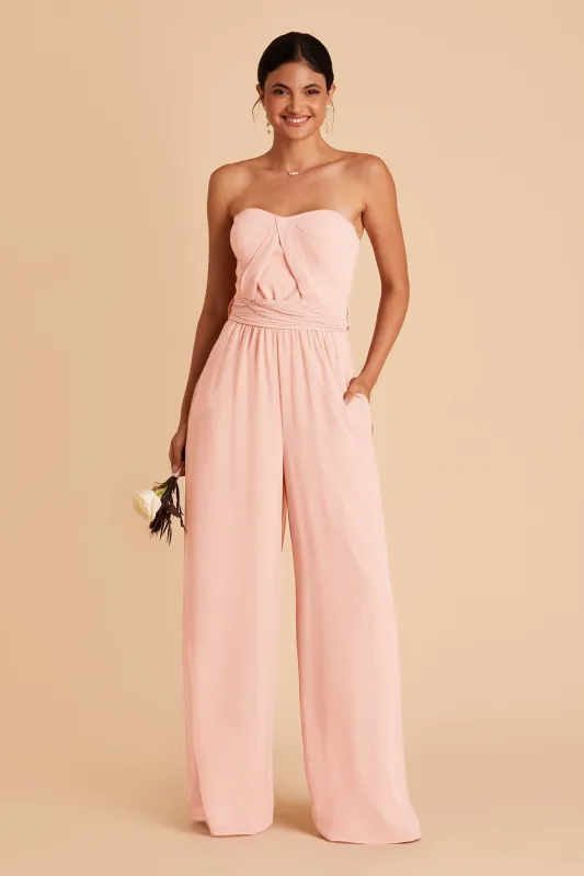Gigi Chiffon Jumpsuit - Blush Pink sold by Birdy Grey