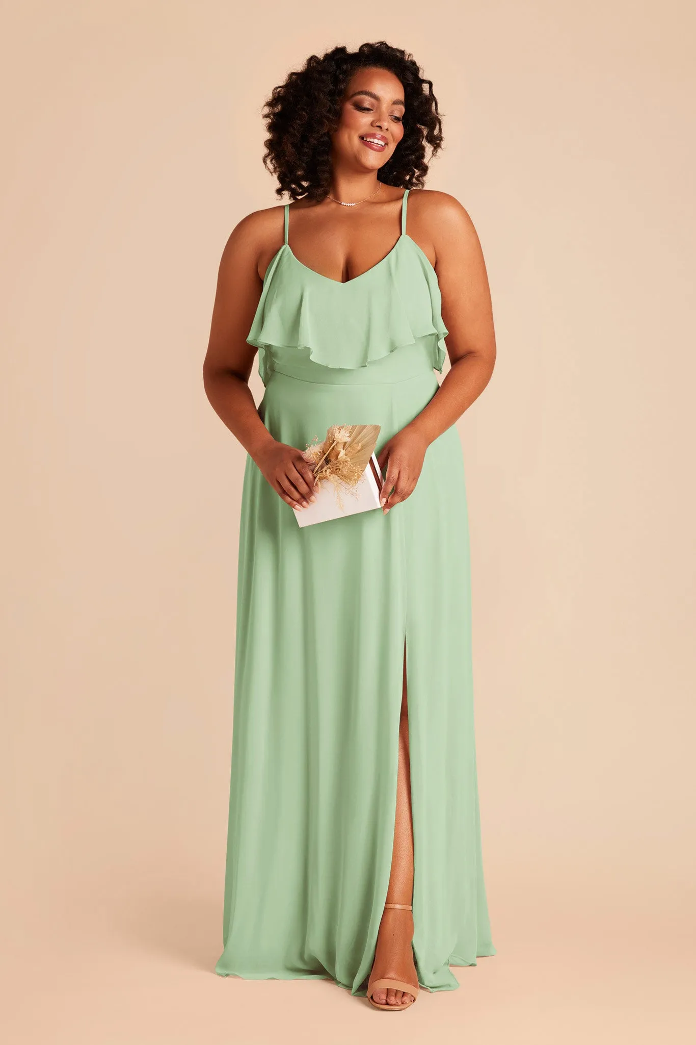 Jane Chiffon Dress With Slit - Pistachio sold by Birdy Grey product image thumbnail 2