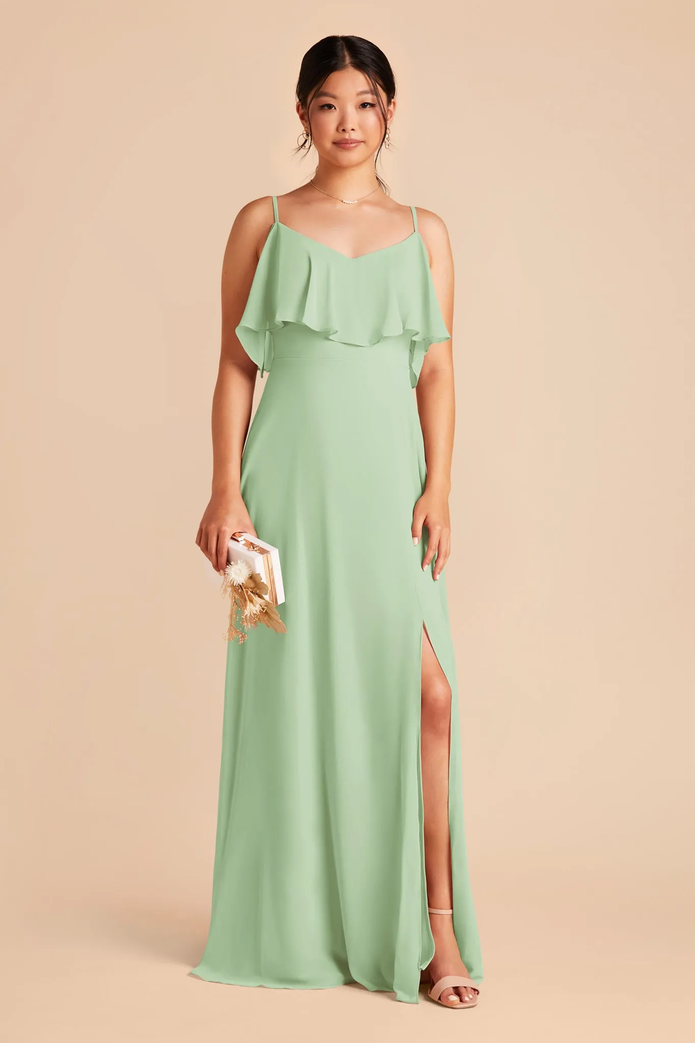 Jane Chiffon Dress With Slit - Pistachio sold by Birdy Grey product image thumbnail 3