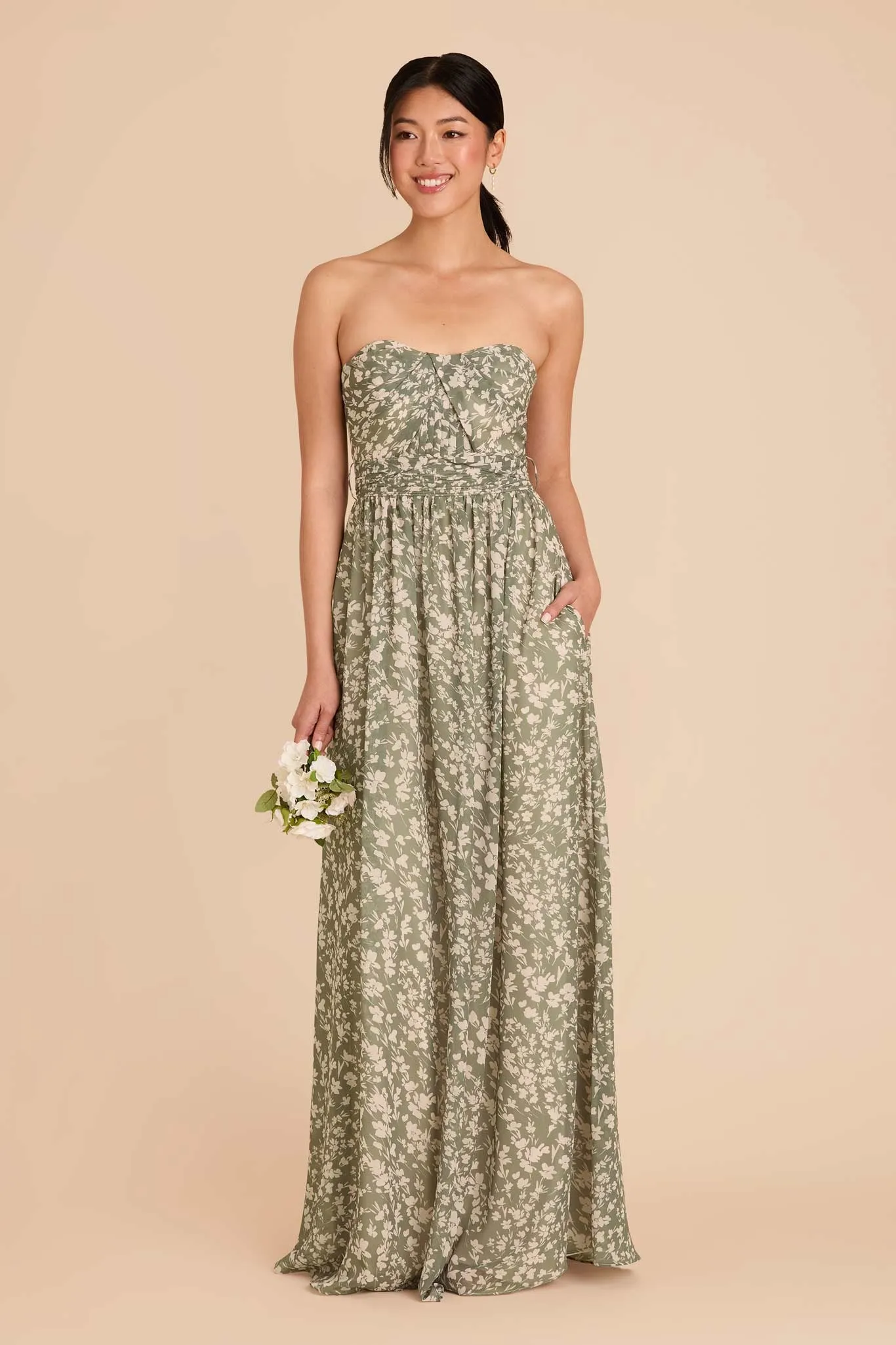 Grace Chiffon Dress - Thyme Dreamy Floral sold by Birdy Grey product image thumbnail 4