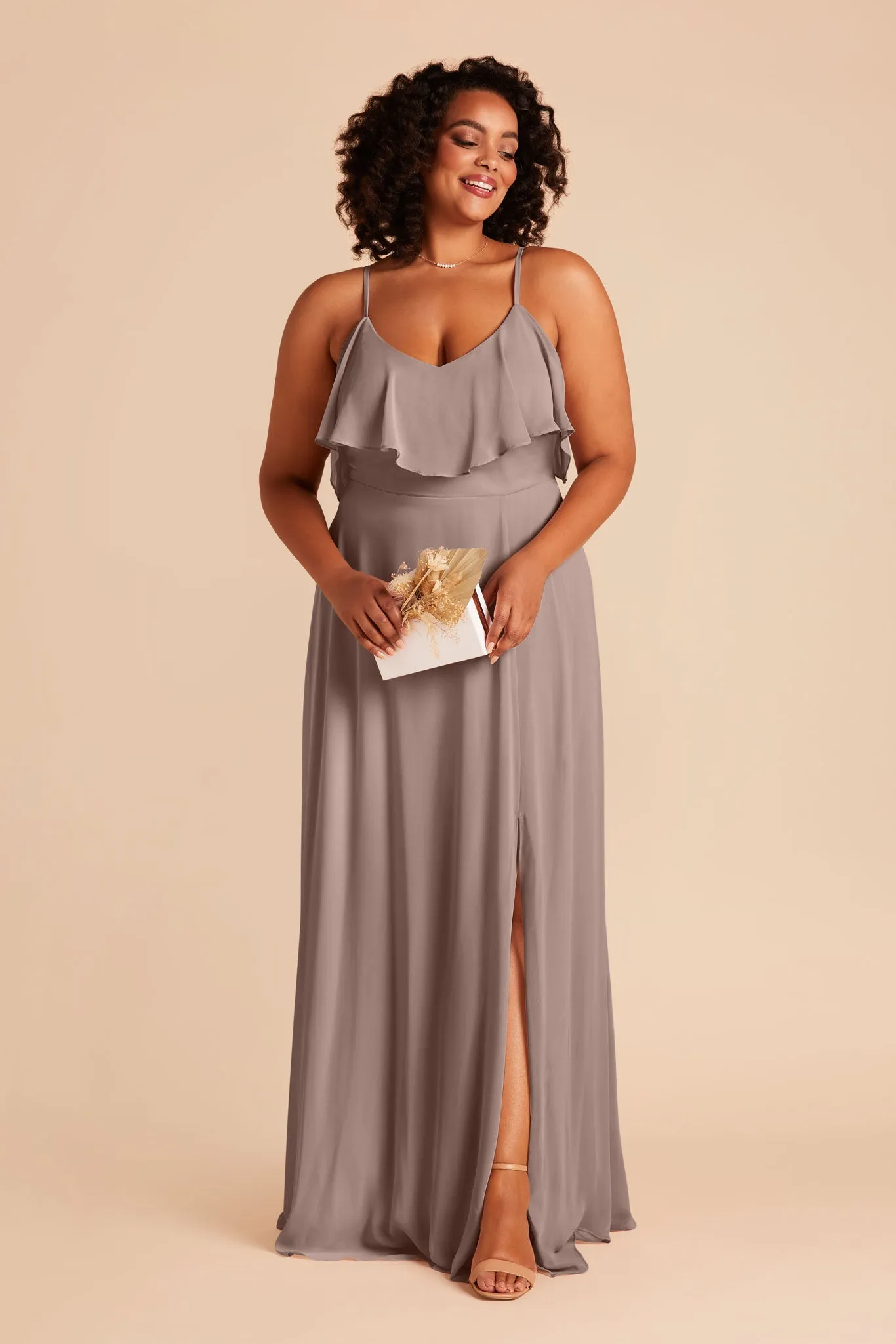 Jane Chiffon Dress With Slit - Toffee sold by Birdy Grey product image thumbnail 5