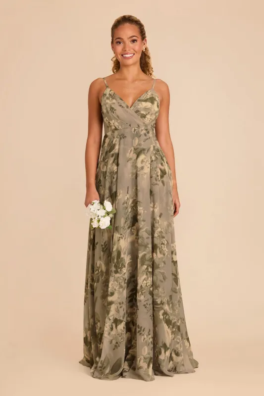 Kaia Chiffon Dress - Doe Painted Botanics sold by Birdy Grey