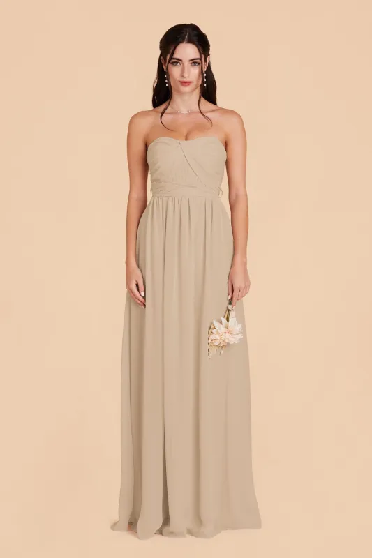 Grace Chiffon Dress - Almond sold by Birdy Grey