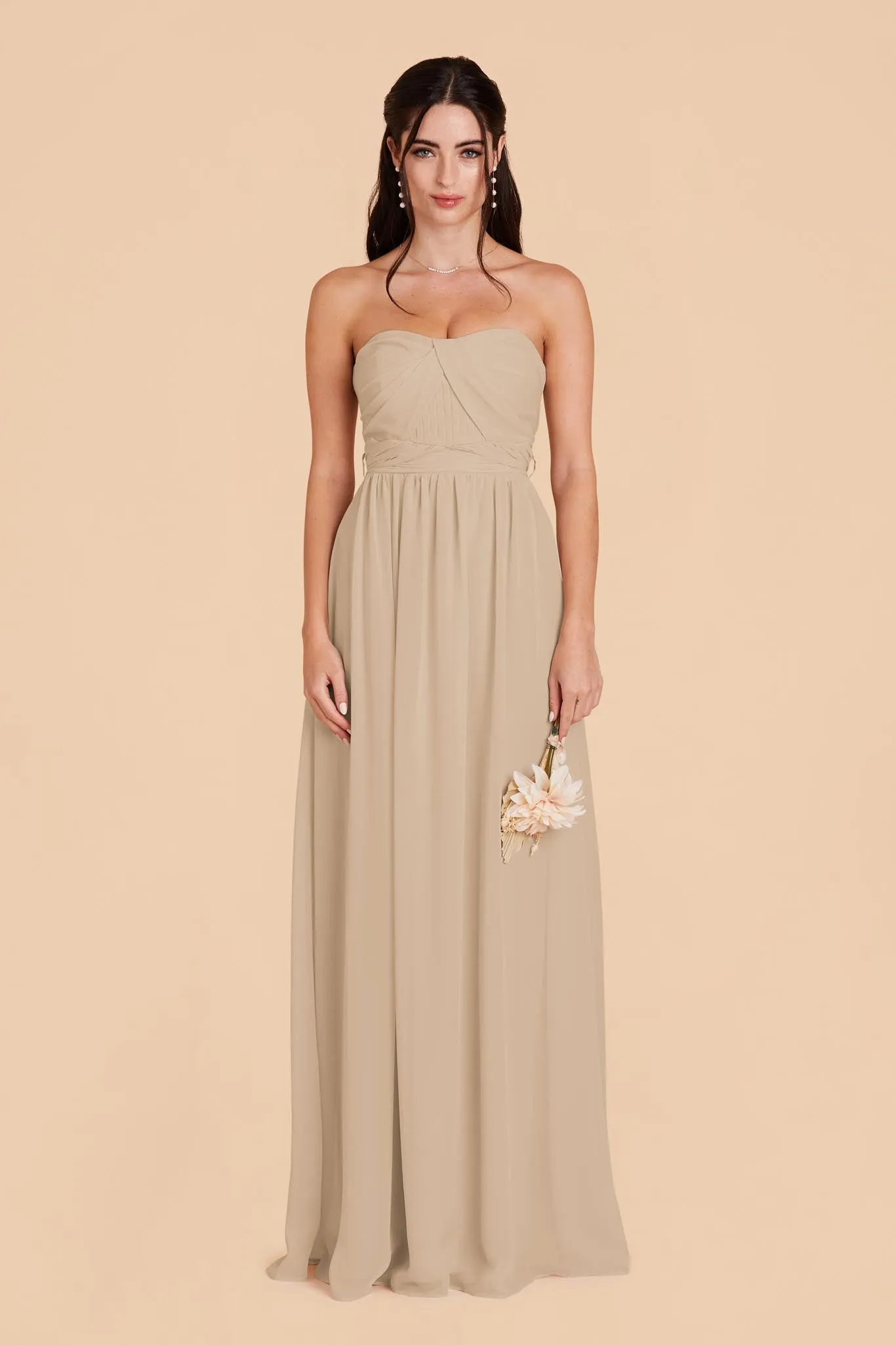 Grace Chiffon Dress - Almond sold by Birdy Grey