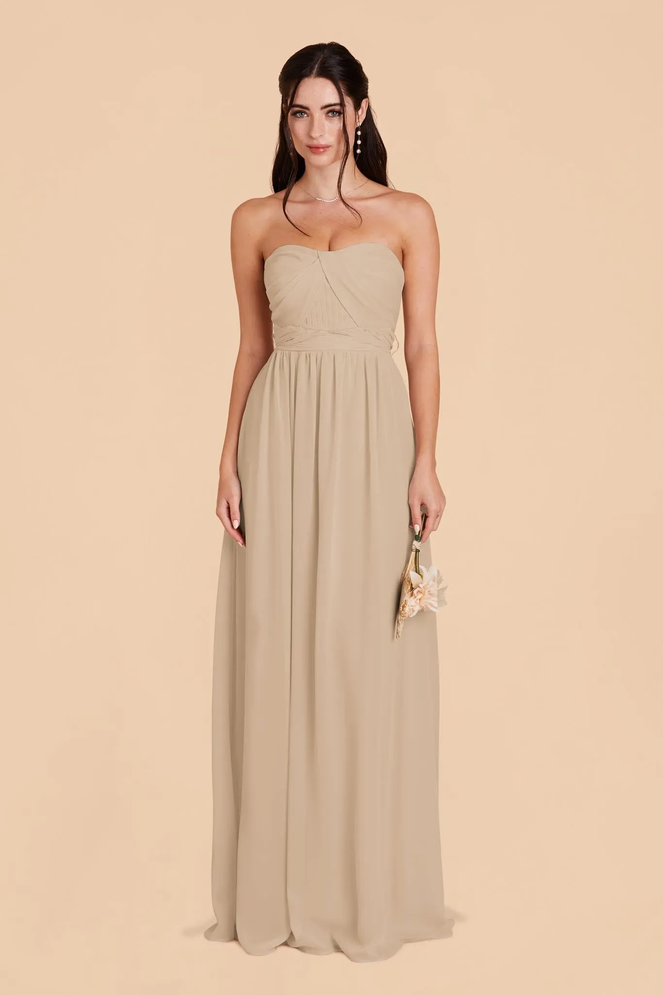 Grace Chiffon Dress - Almond sold by Birdy Grey product image thumbnail 3