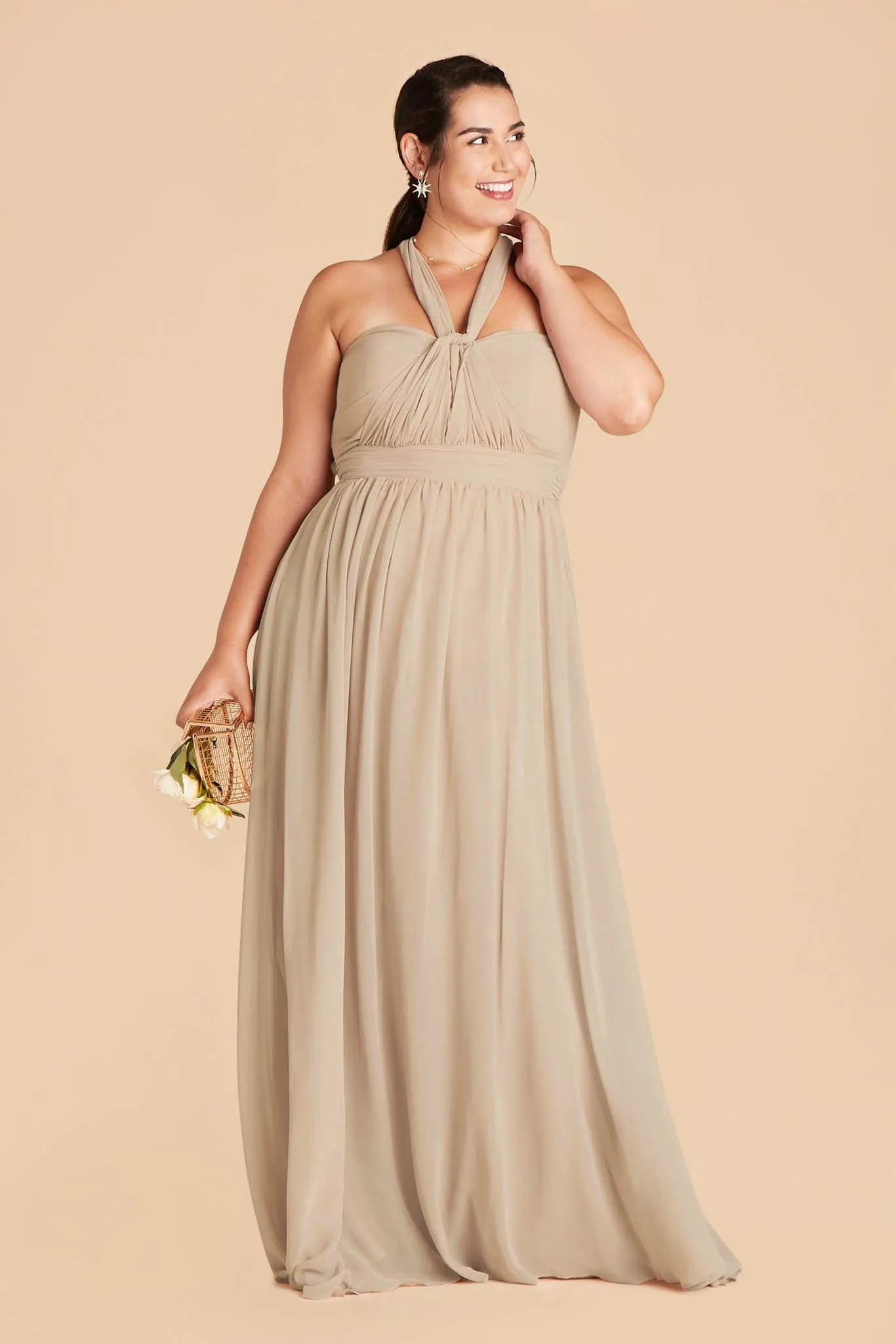 Grace Chiffon Dress - Almond sold by Birdy Grey product image thumbnail 2
