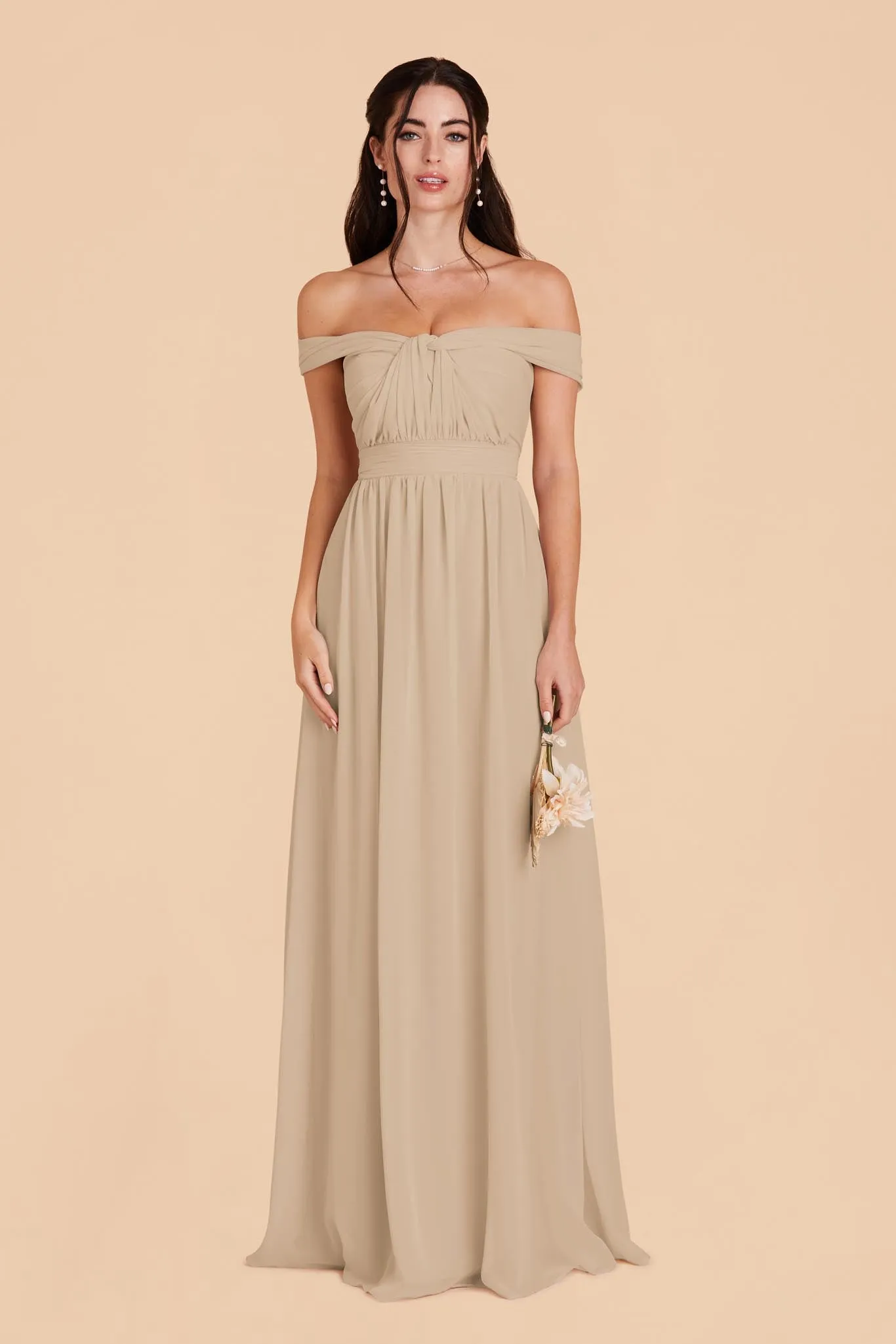 Grace Chiffon Dress - Almond sold by Birdy Grey product image thumbnail 4