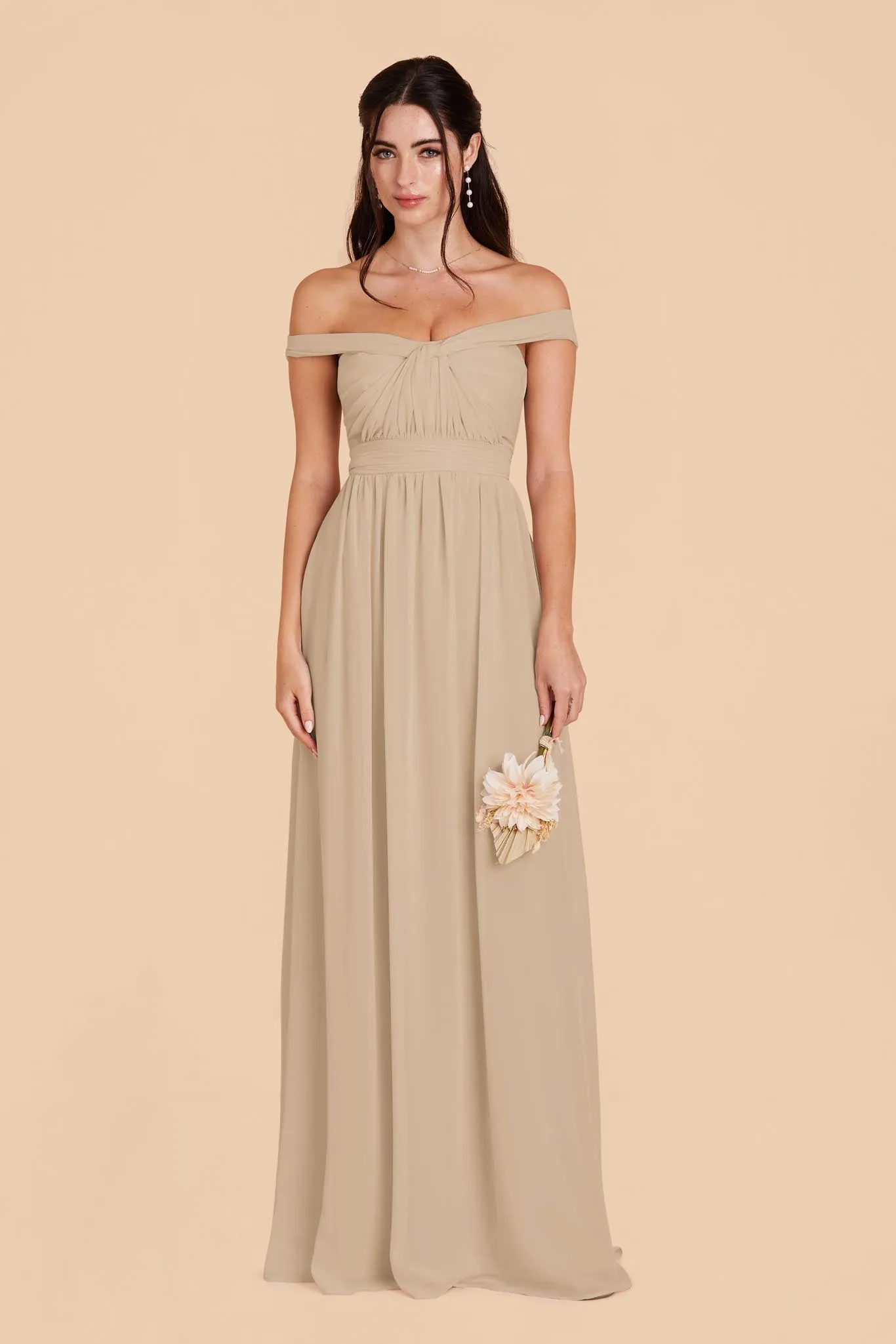 Grace Chiffon Dress - Almond sold by Birdy Grey product image thumbnail 5