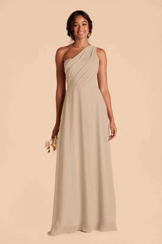 Kira Chiffon Dress - Almond sold by Birdy Grey