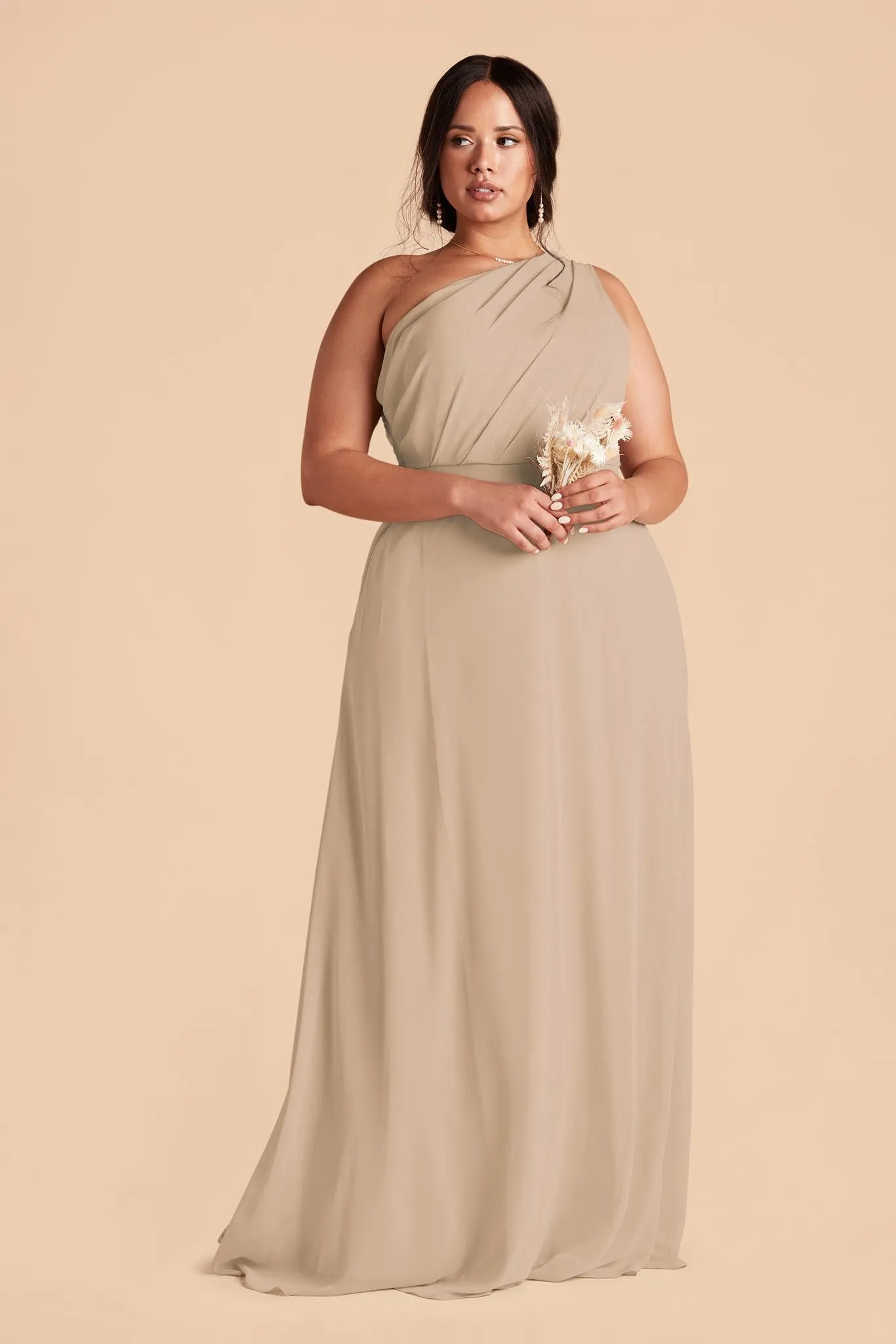 Kira Chiffon Dress - Almond sold by Birdy Grey product image thumbnail 2