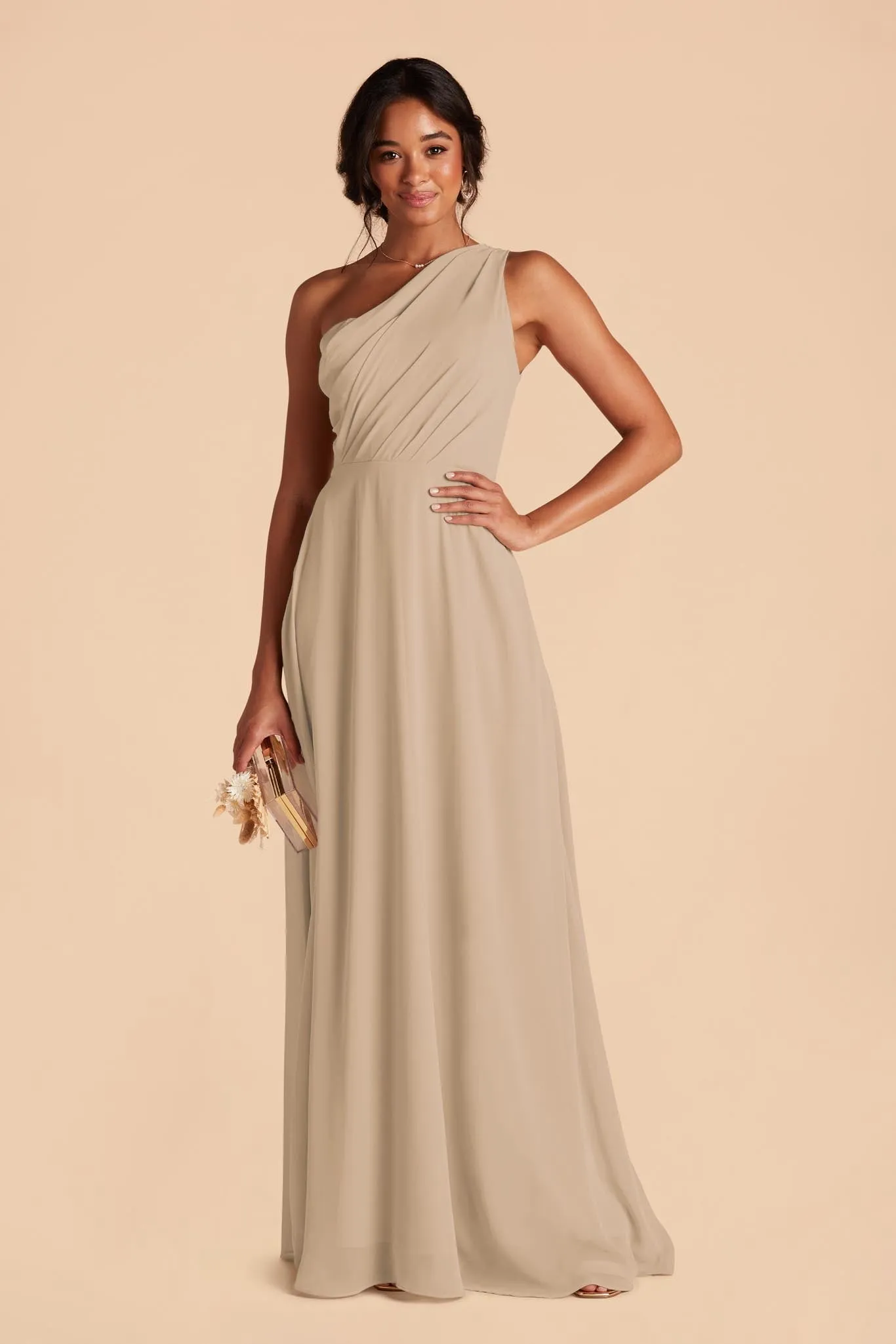 Kira Chiffon Dress - Almond sold by Birdy Grey product image thumbnail 3