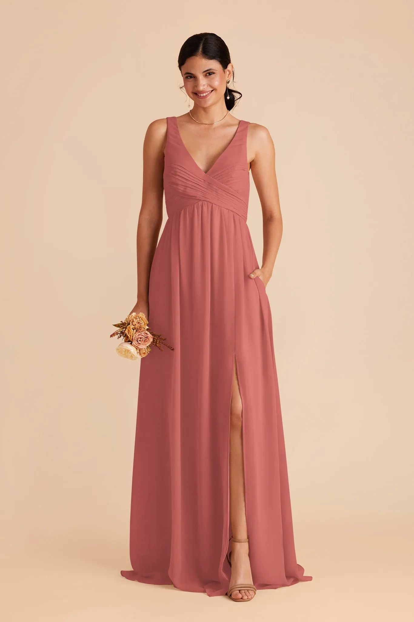 Laurie Chiffon Dress - Wild Rose sold by Birdy Grey