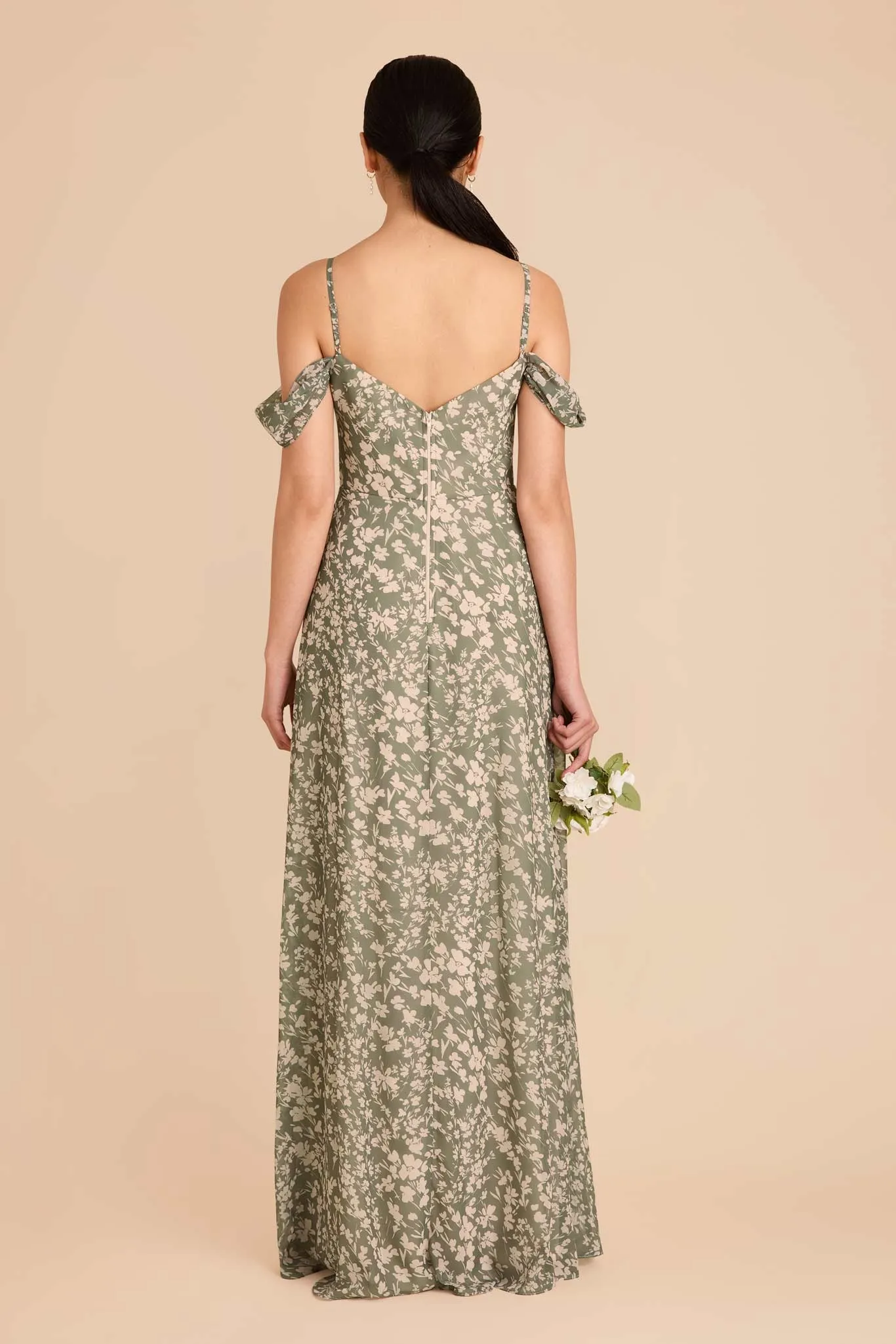 Devin Chiffon Dress With Slit - Thyme Dreamy Floral sold by Birdy Grey product image thumbnail 5
