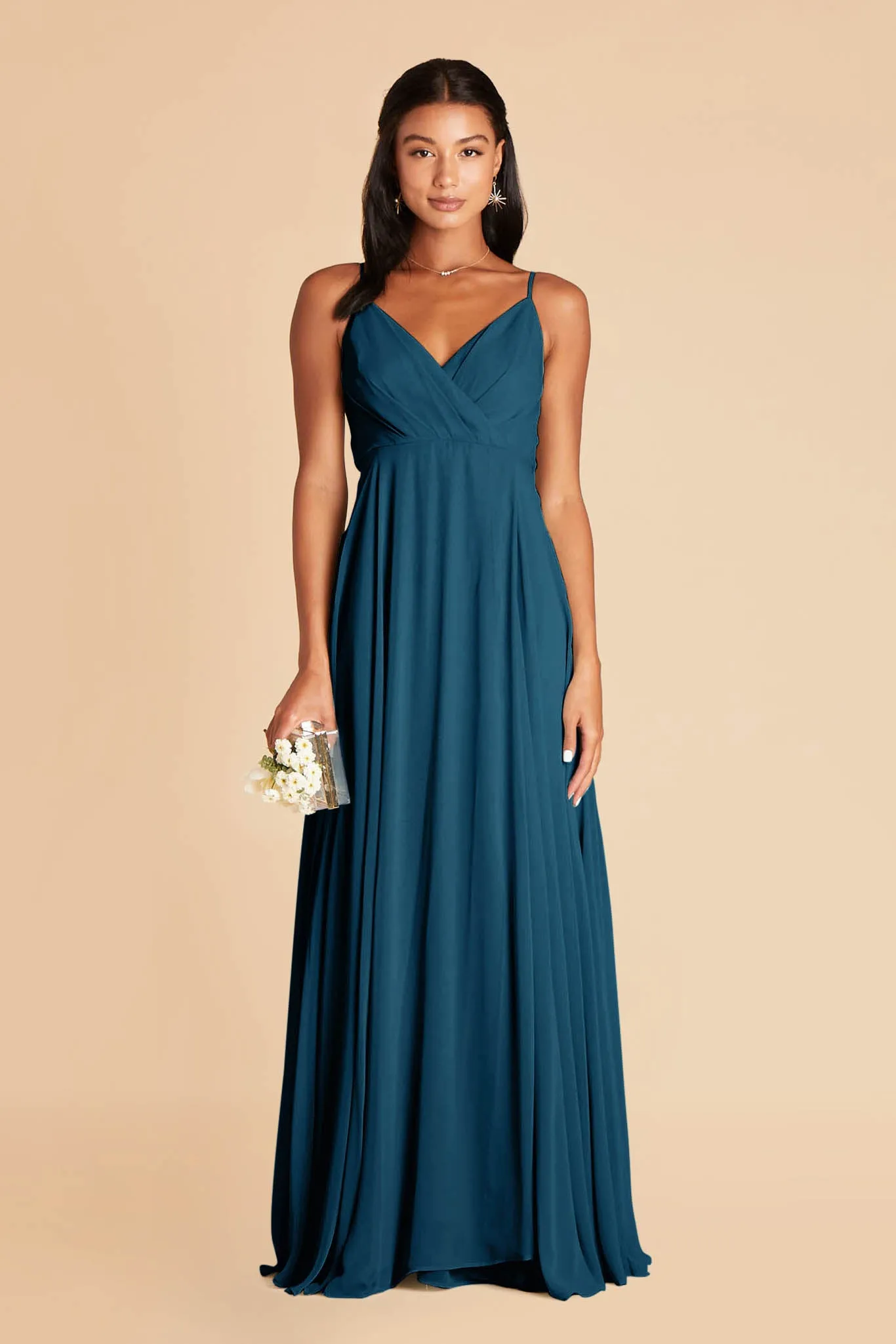 Kaia Chiffon Dress - Dark Teal sold by Birdy Grey