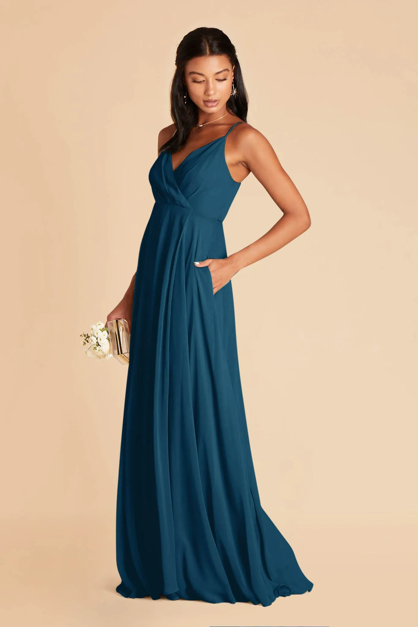 Kaia Chiffon Dress - Dark Teal sold by Birdy Grey product image thumbnail 4