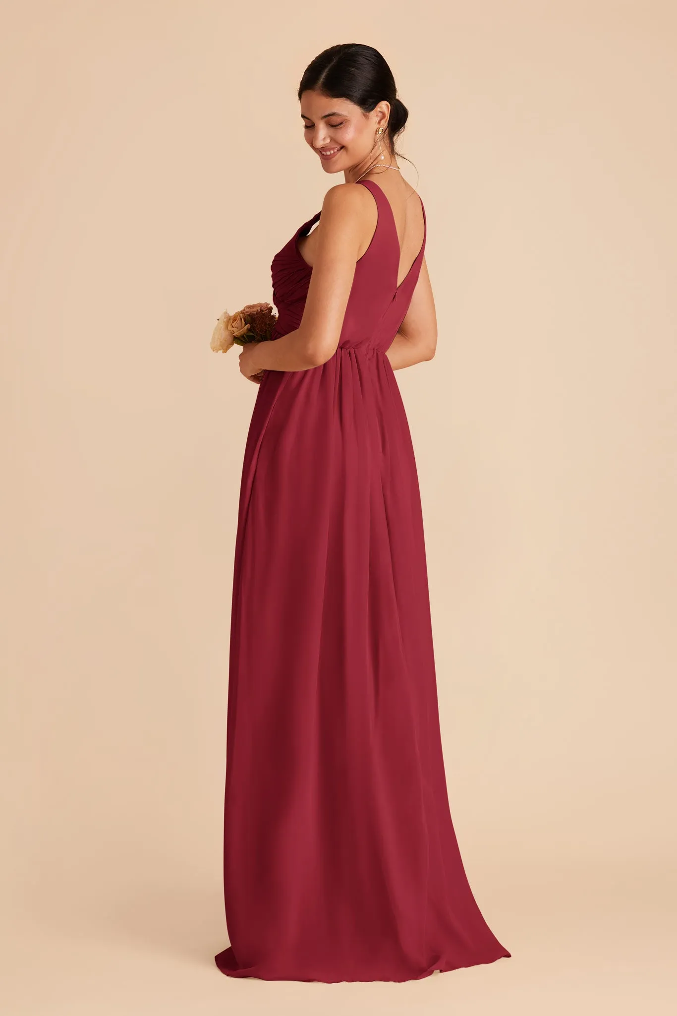 Laurie Chiffon Dress - Burgundy sold by Birdy Grey product image thumbnail 5