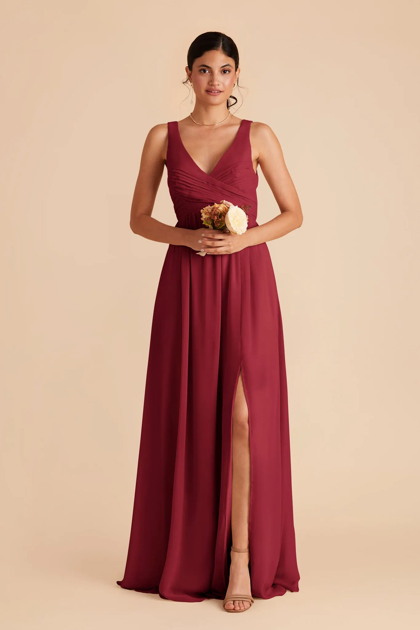Laurie Chiffon Dress - Burgundy sold by Birdy Grey product image thumbnail 3