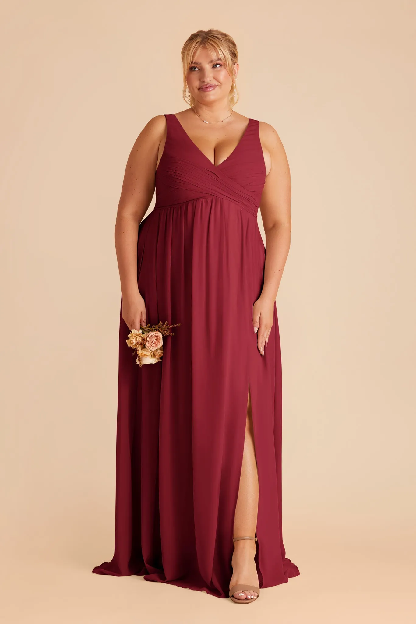Laurie Chiffon Dress - Burgundy sold by Birdy Grey product image thumbnail 2