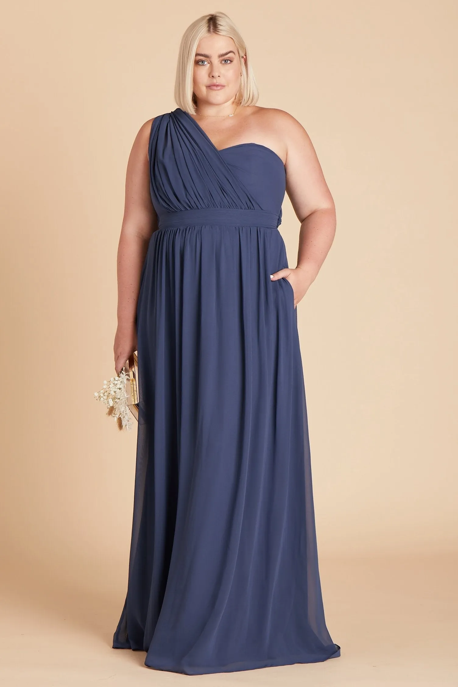 Grace Chiffon Dress - Slate Blue sold by Birdy Grey product image thumbnail 2