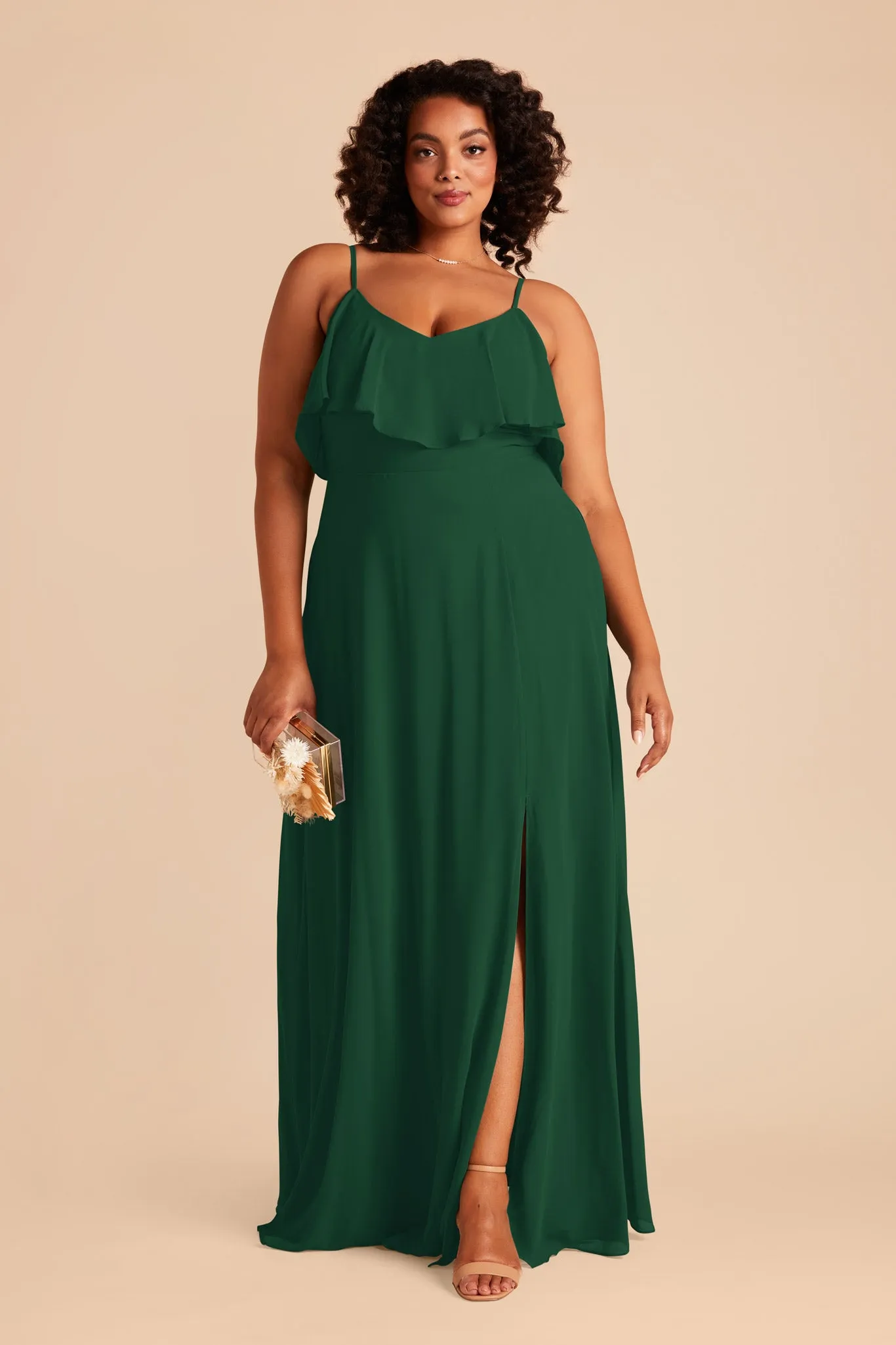 Jane Chiffon Dress With Slit - Forest Green sold by Birdy Grey product image thumbnail 2