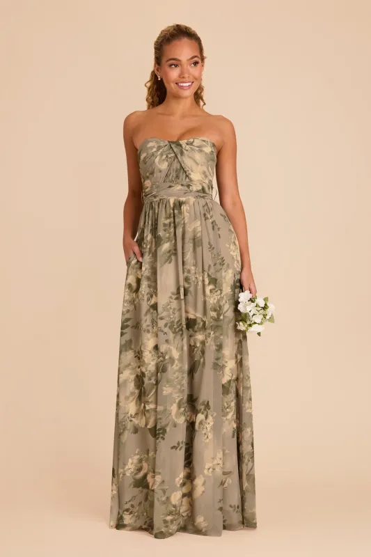 Grace Chiffon Dress - Doe Painted Botanics sold by Birdy Grey