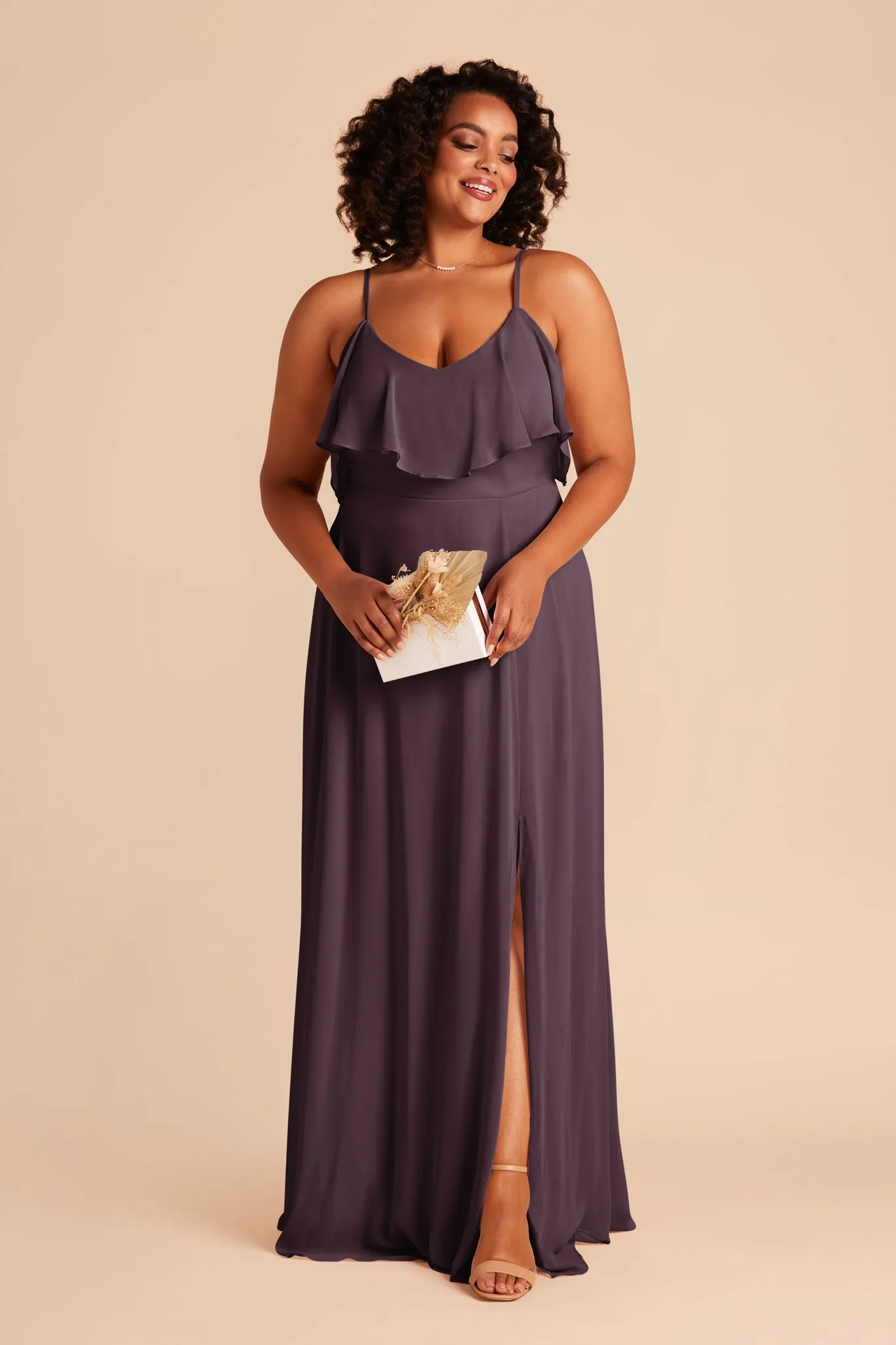 Jane Chiffon Dress With Slit - Plum sold by Birdy Grey product image thumbnail 5