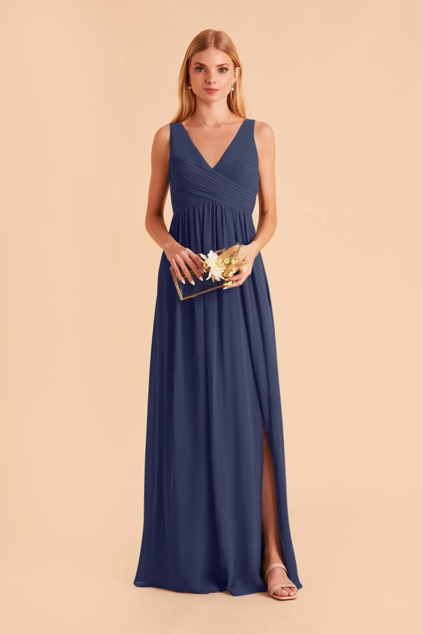 Laurie Chiffon Dress - Slate Blue sold by Birdy Grey product image thumbnail 5