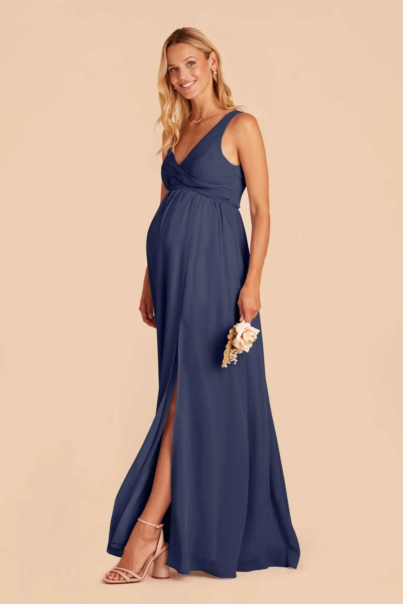 Laurie Chiffon Dress - Slate Blue sold by Birdy Grey product image thumbnail 2