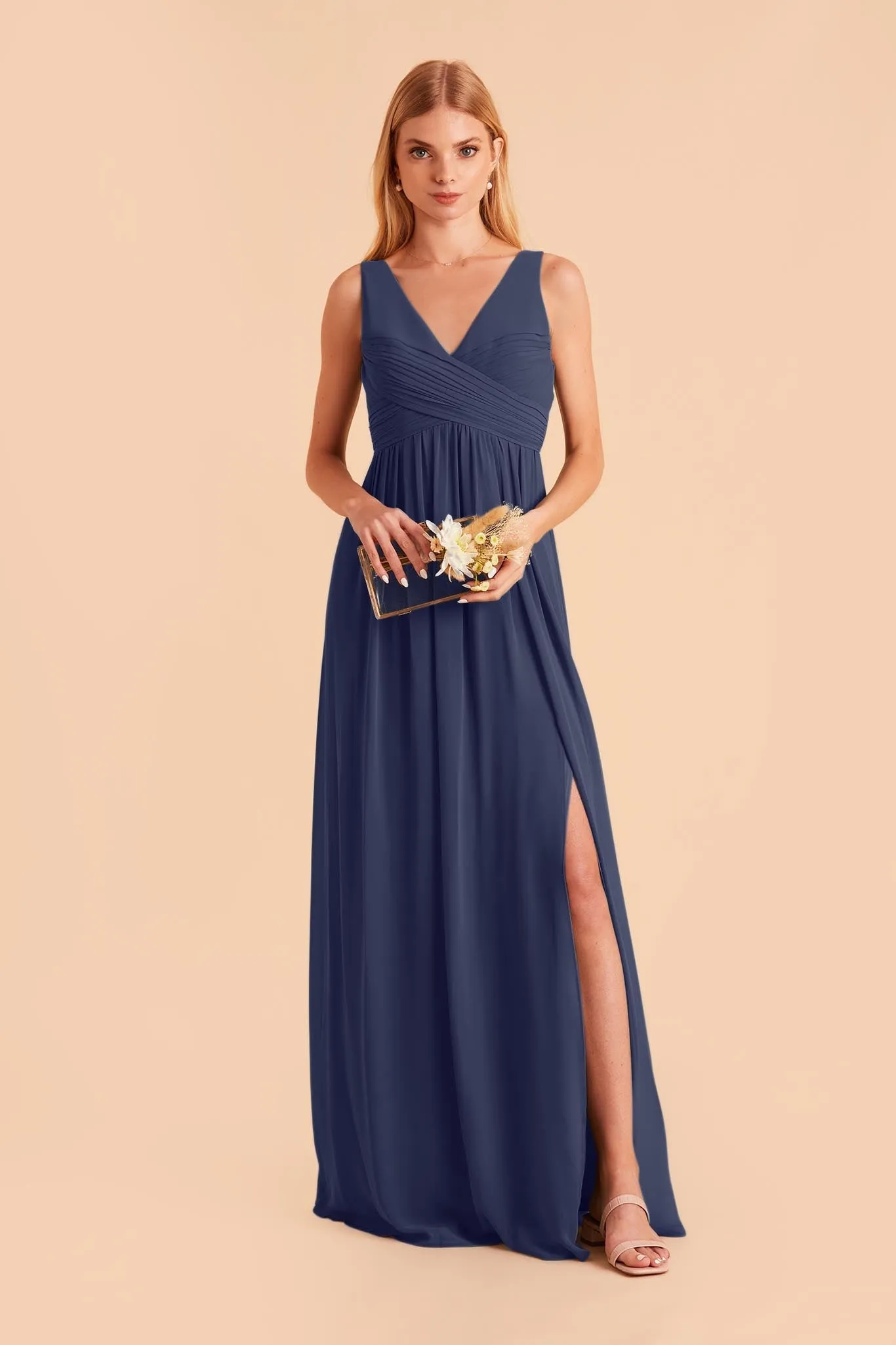 Laurie Chiffon Dress - Slate Blue sold by Birdy Grey product image thumbnail 3