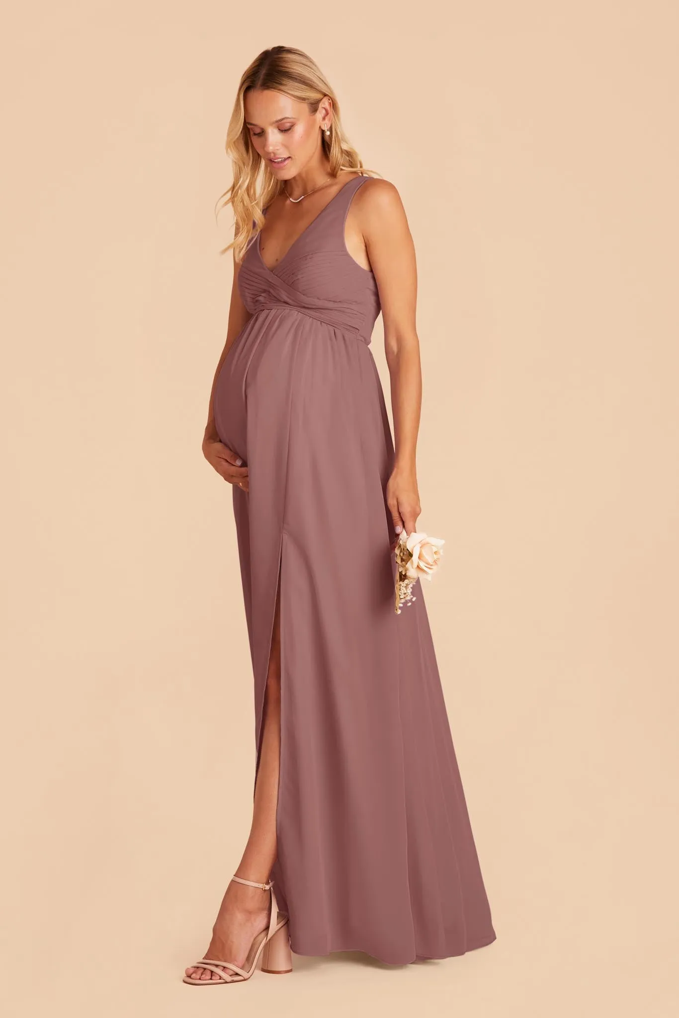 Laurie Chiffon Dress - Dark Mauve sold by Birdy Grey product image thumbnail 2