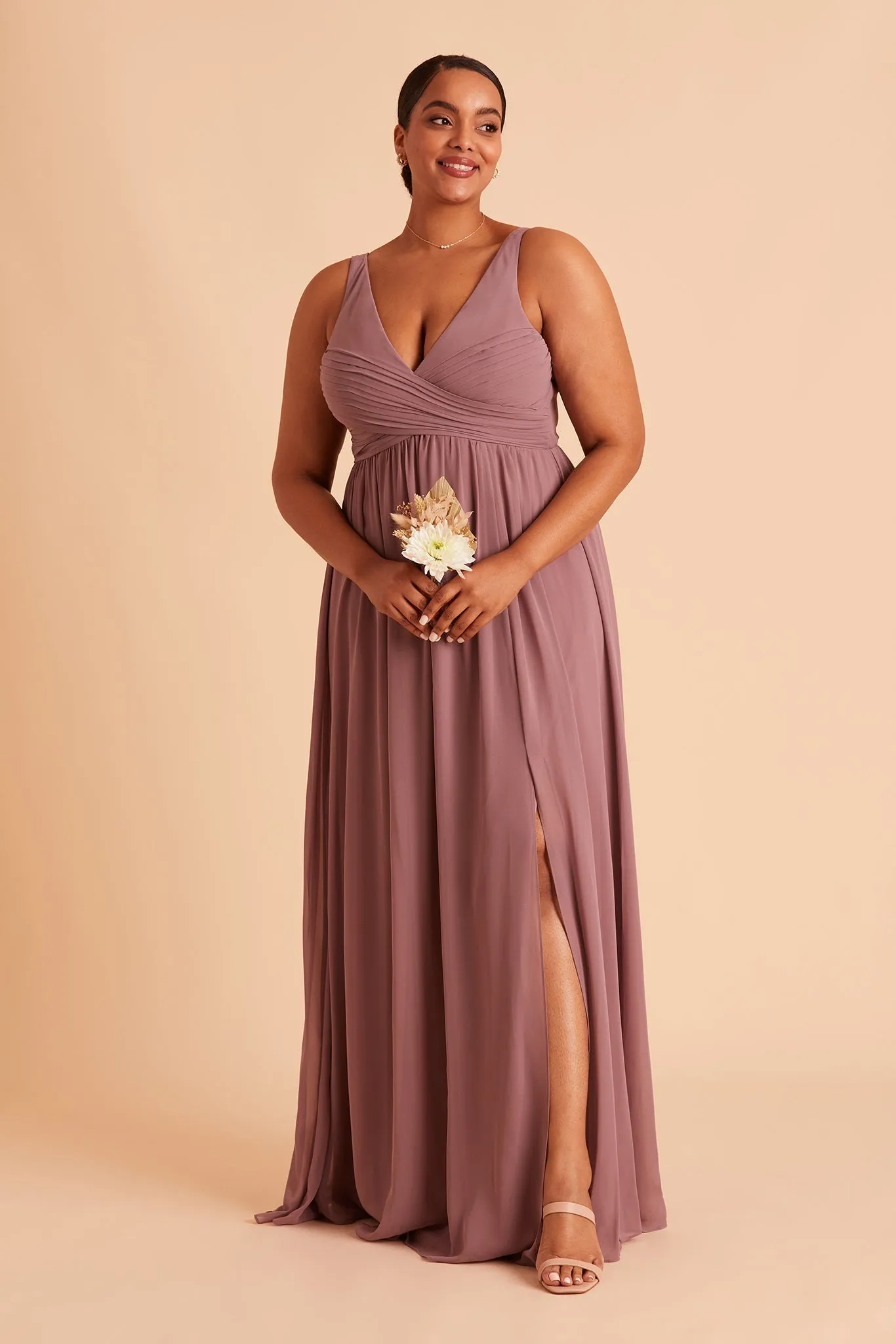 Laurie Chiffon Dress - Dark Mauve sold by Birdy Grey product image thumbnail 3