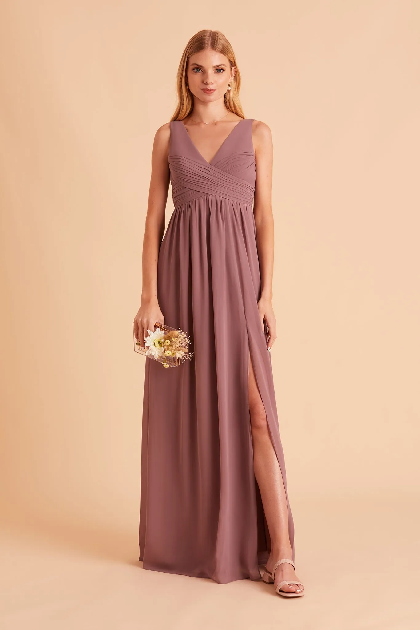 Laurie Chiffon Dress - Dark Mauve sold by Birdy Grey product image thumbnail 5
